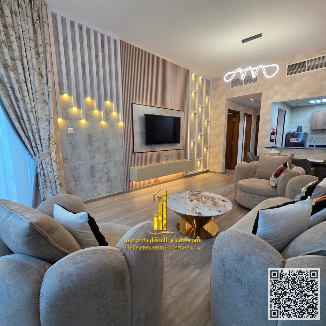 First occupant, luxurious and elegant fully furnished one-bedroom apartment for monthly rent in Al Rashidiya 3, Ajman One Towers