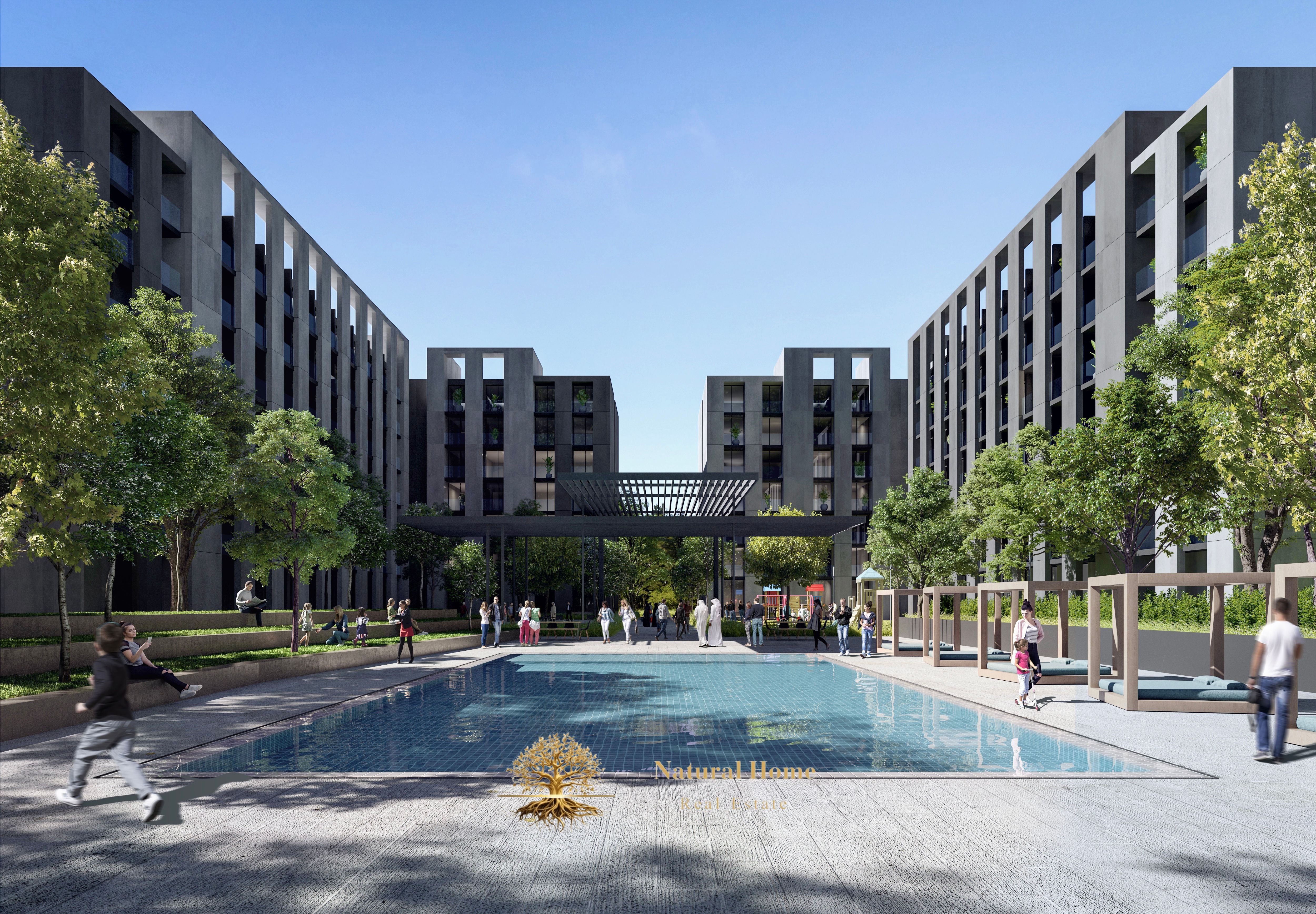 "Move to the heart of the action: A two-bedroom apartment ready for handover in the iconic Aljada project. . . Luxury that doesn't require waiting. "