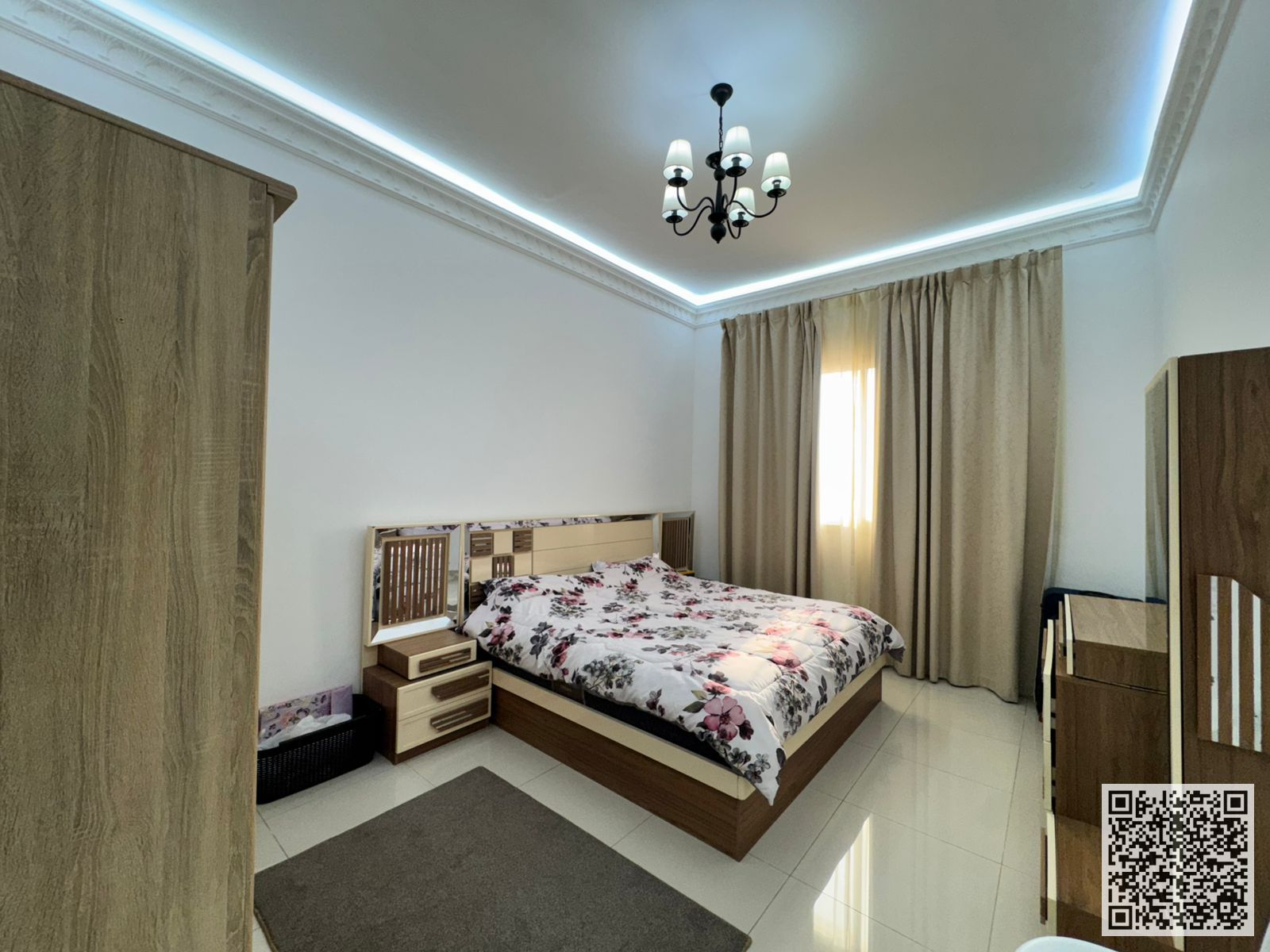 A fully furnished one-bedroom apartment with brand new furniture is available for monthly rent in Rawdah 2, close to all services.