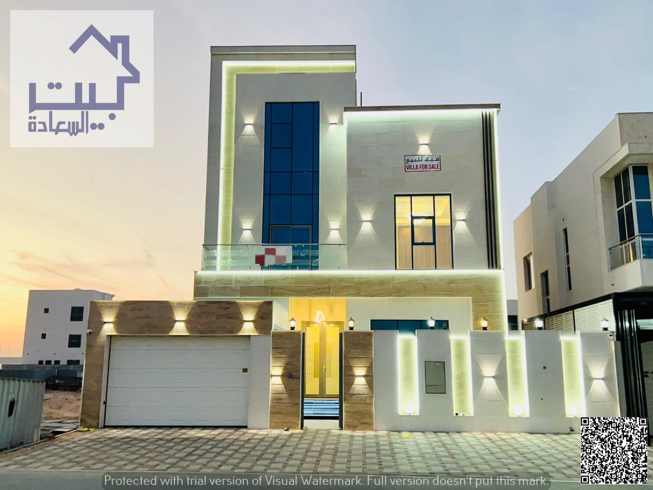 For sale : Modern villa in Al Bahia (2 floors + roof), incl. registration & ownership fees, 1 min to Sheikh Mohammed Bin Zayed Rd, freehold.