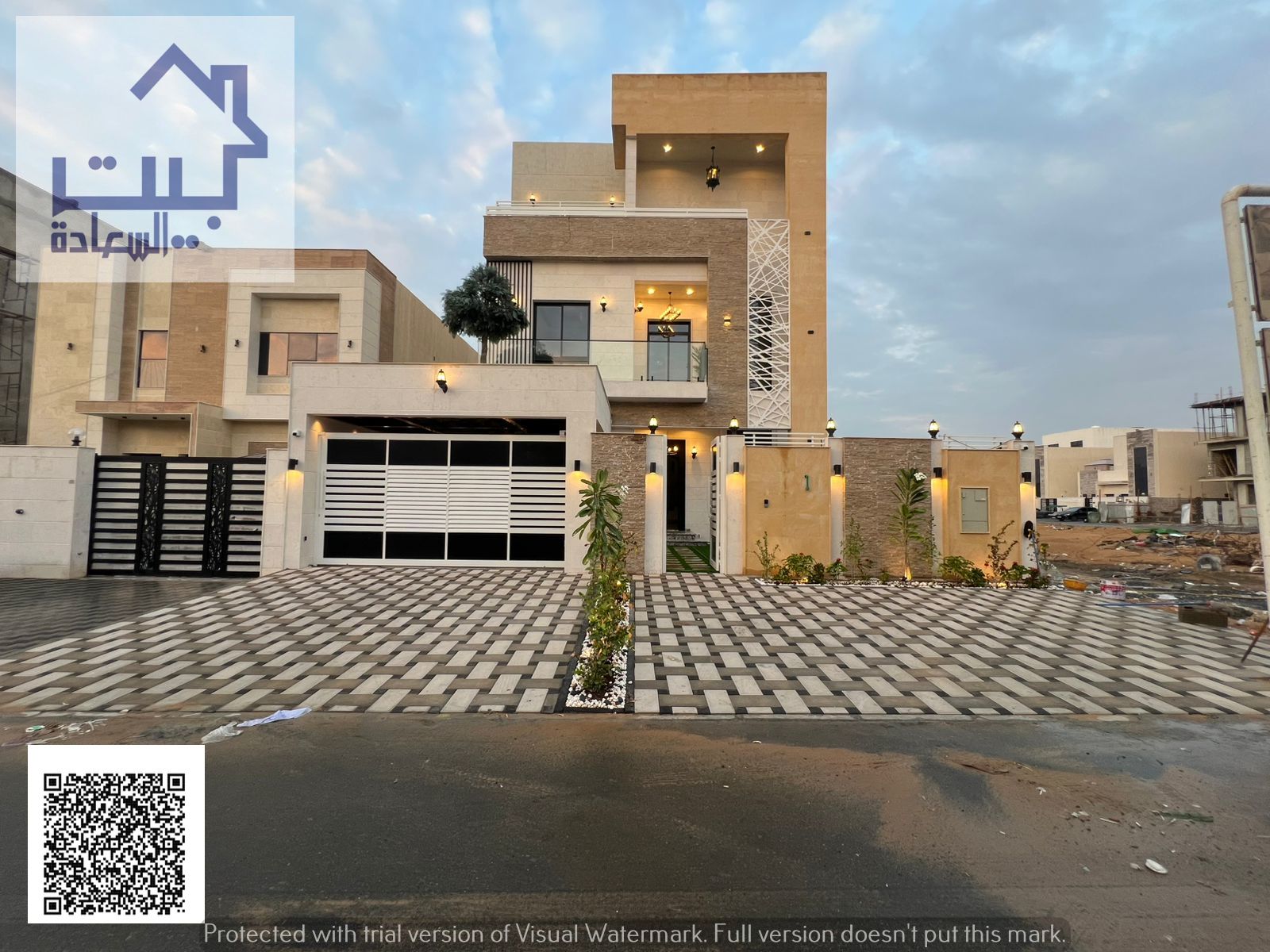 For sale: A super deluxe villa with a modern design and luxurious finishes, located in Al Helio 2, Ajman, one of the most desirable and tranquil resid