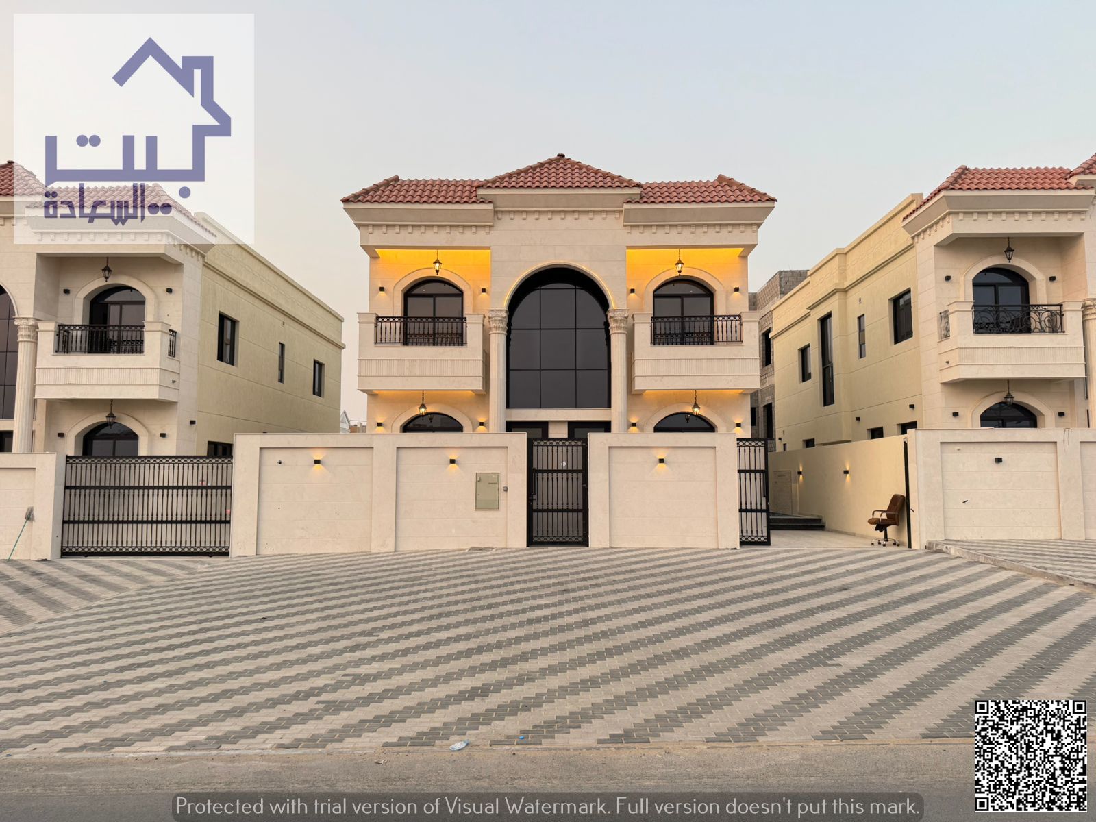 For sale : modern classic villa with large private pool , fees included , prime location near Sheikh Mohammed bin Zayed Road , freehold