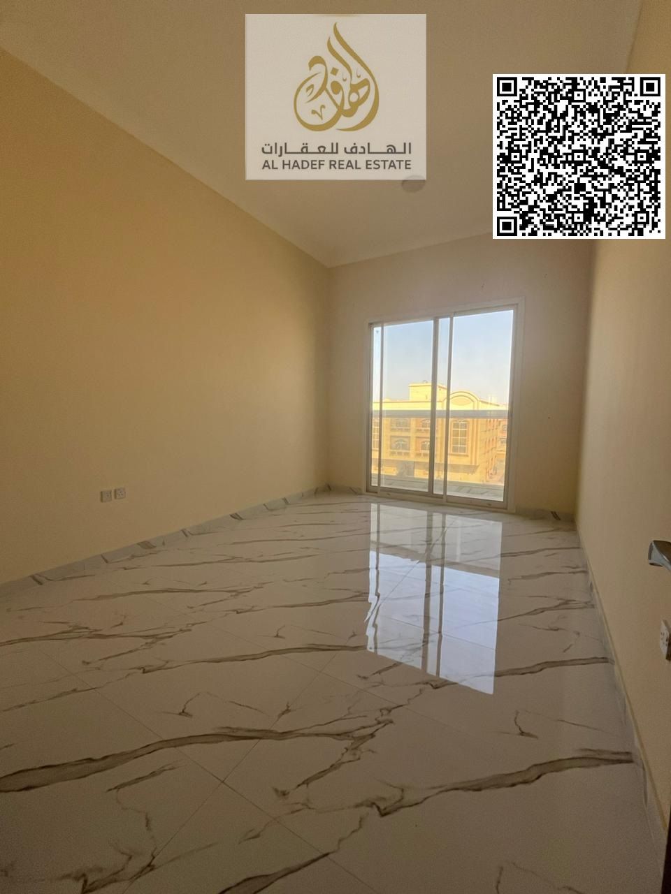 One bedroom and living room with two bathrooms and a balcony. Second tenant. Excellent finishing. Located in Al Muwaihat 3 area, close to Sheikh Moham