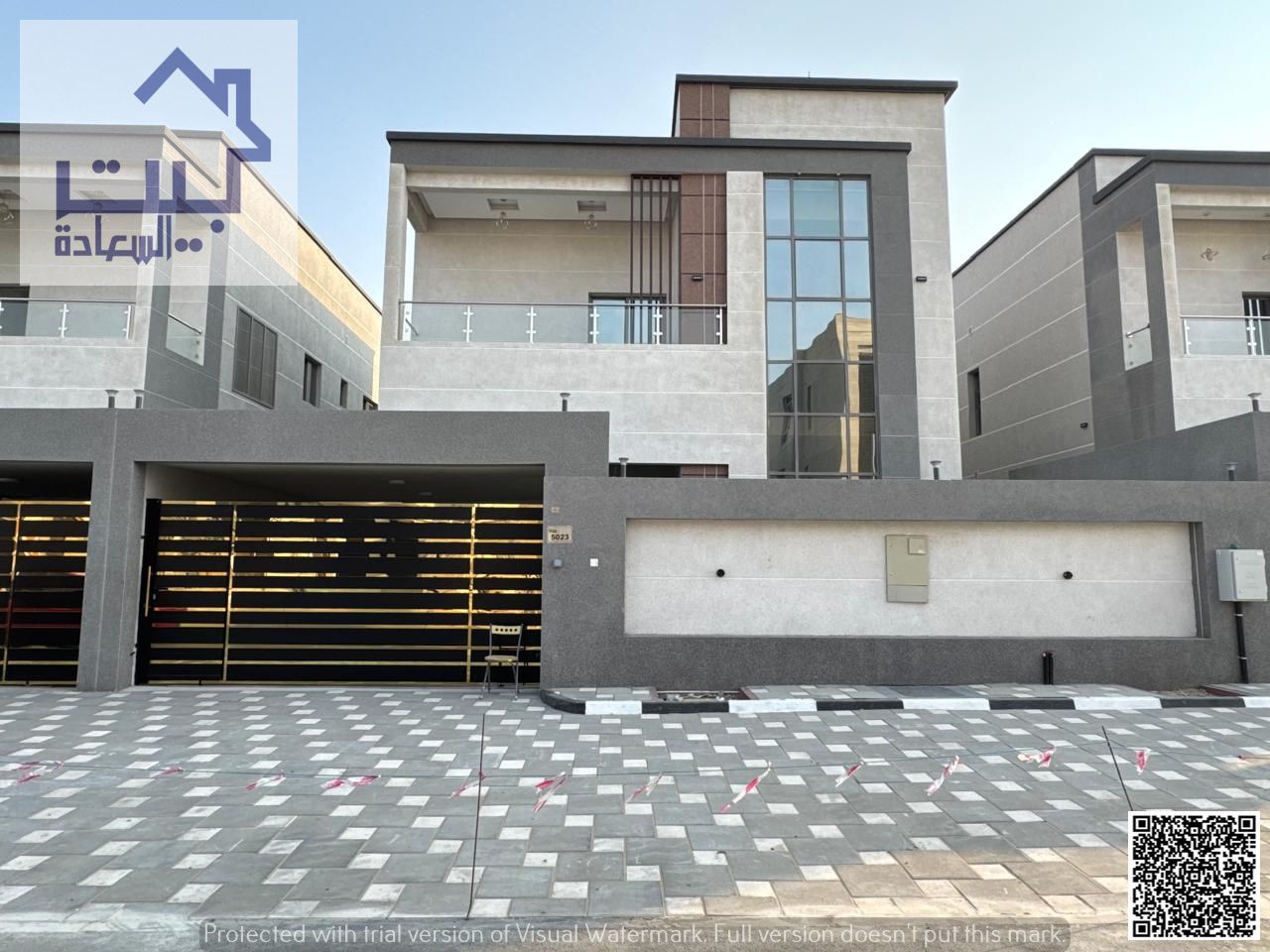 Modern villa, Al Helio 2, Ajman, includes registration fees and central air conditioning, excellent location, opposite Al Abir Street