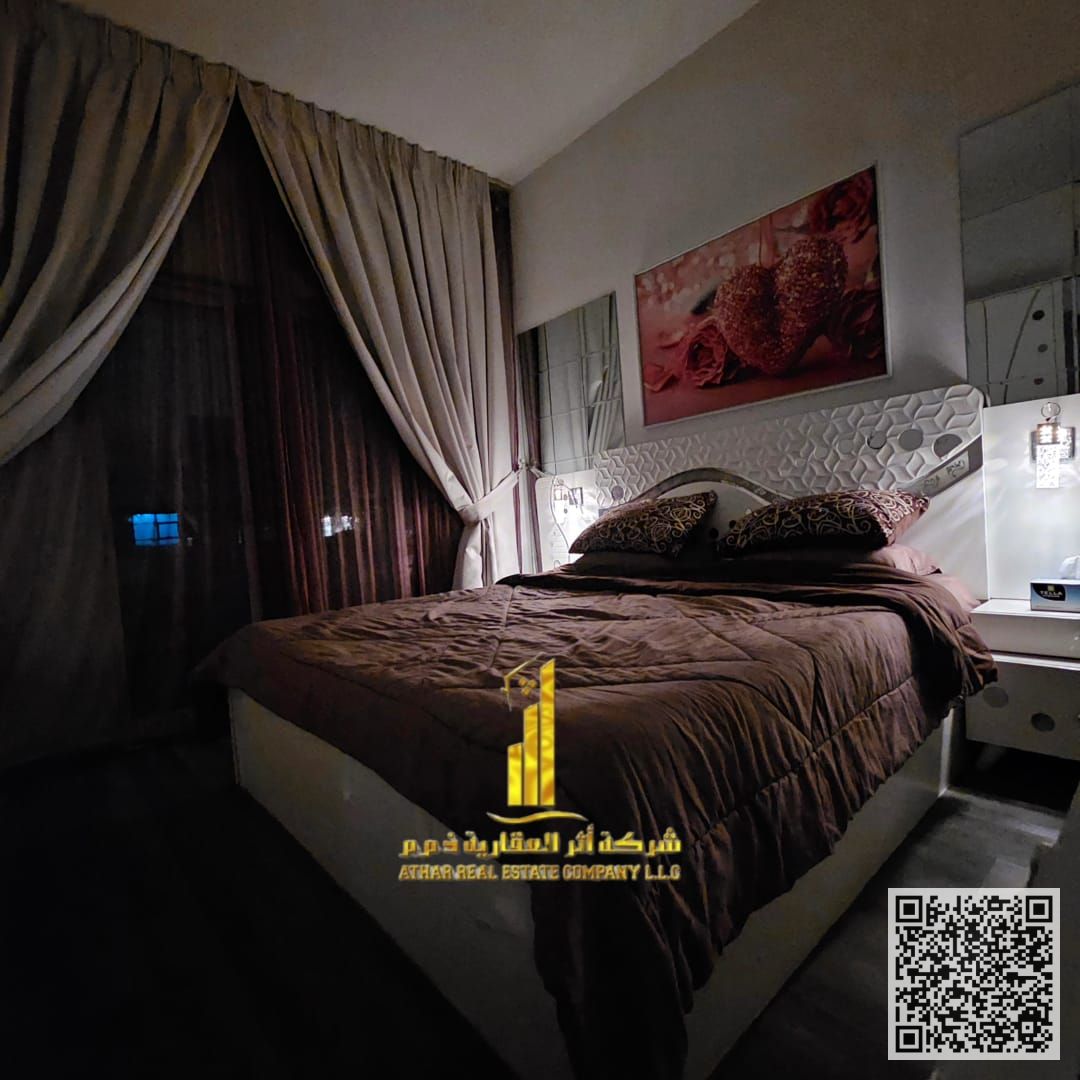 Luxurious and elegant two-bedroom apartment with a fully furnished VIP-style living room for monthly rent in Al Nuaimiya, City Towers