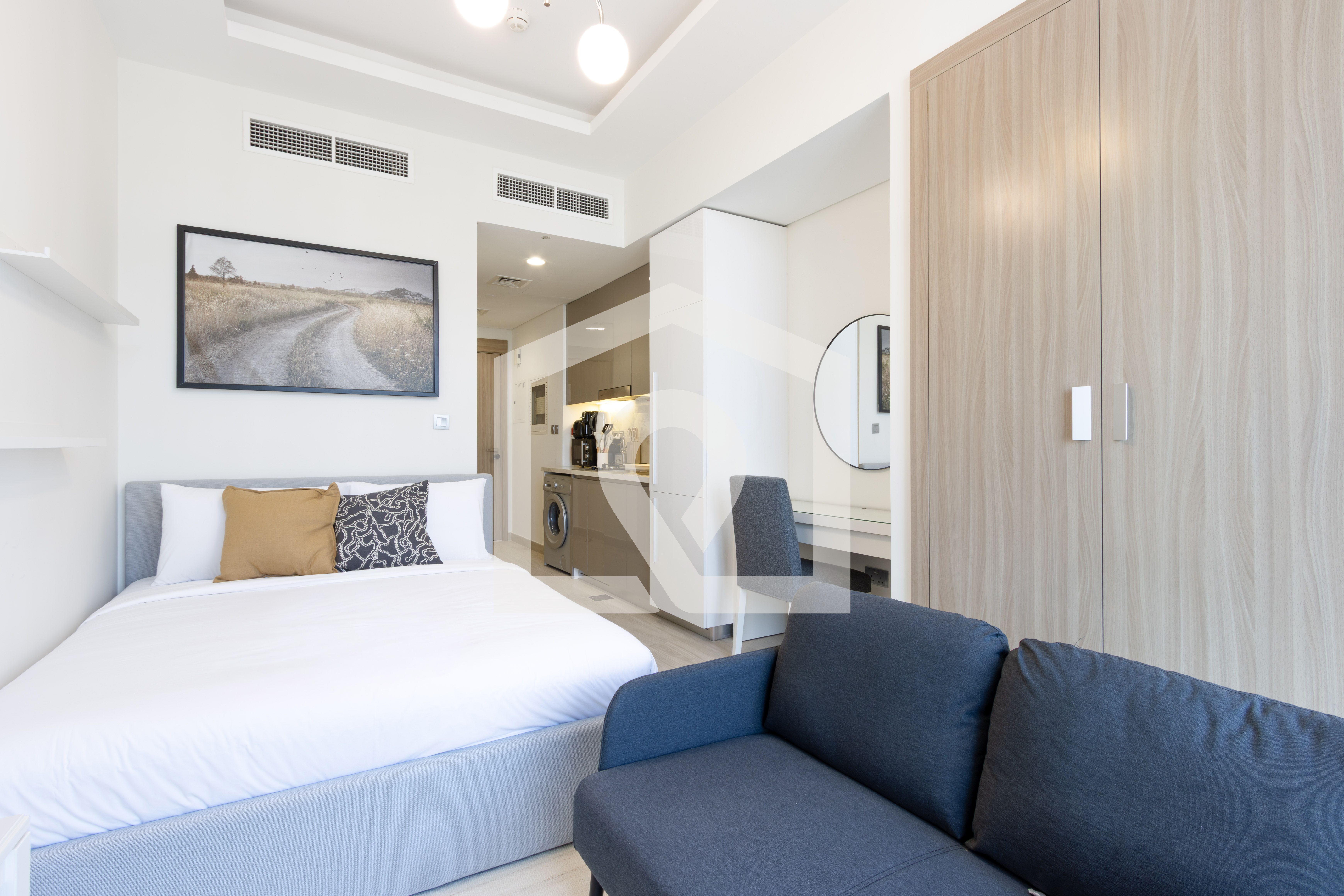 Bright Furnished Studio with Balcony | Azizi Riviera