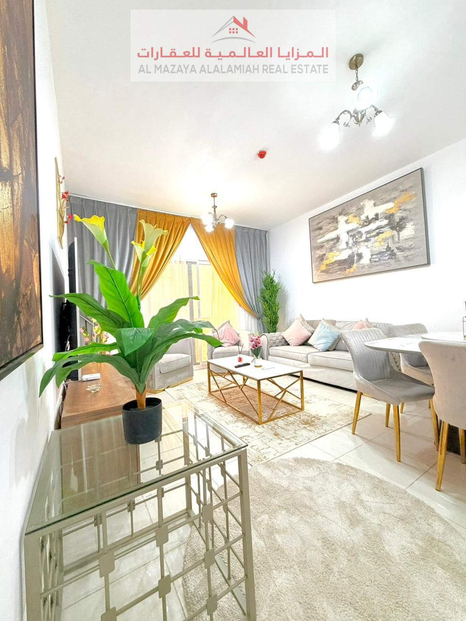 New - Monthly - Fully Furnished one-bedroom apartment and living room with hotel furniture - Sharjah - Al Muailah- with internet