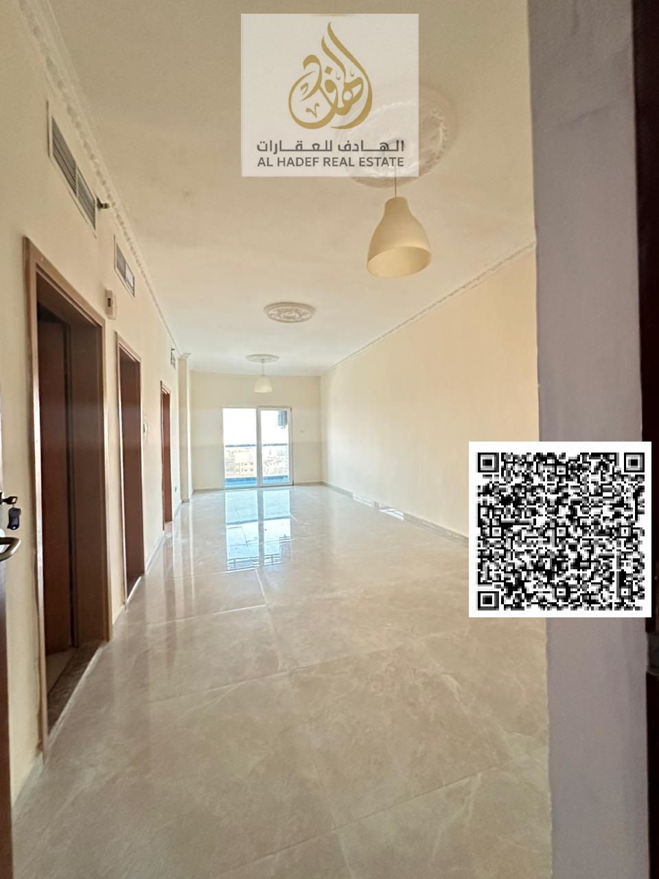 For rent in Ajman: a one-bedroom apartment with a living room, two bathrooms, and a balcony in Al Nuaimiya 3, behind Dubai Islamic Bank and near Murad