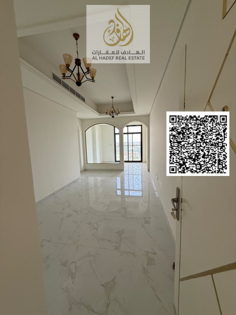 For rent in Ajman, a three-bedroom apartment with a living room and majlis, first occupancy, in Al Muwaihat 3 near the Saudi German Hospital. It featu
