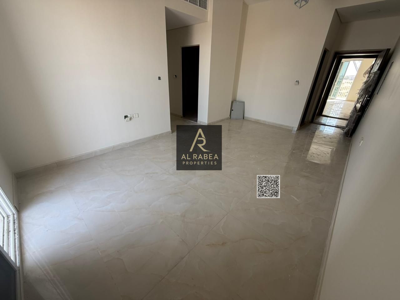 Apartment in a newly opened building in Al Yasmin. The building consists of one bedroom, a living room, and two bathrooms.