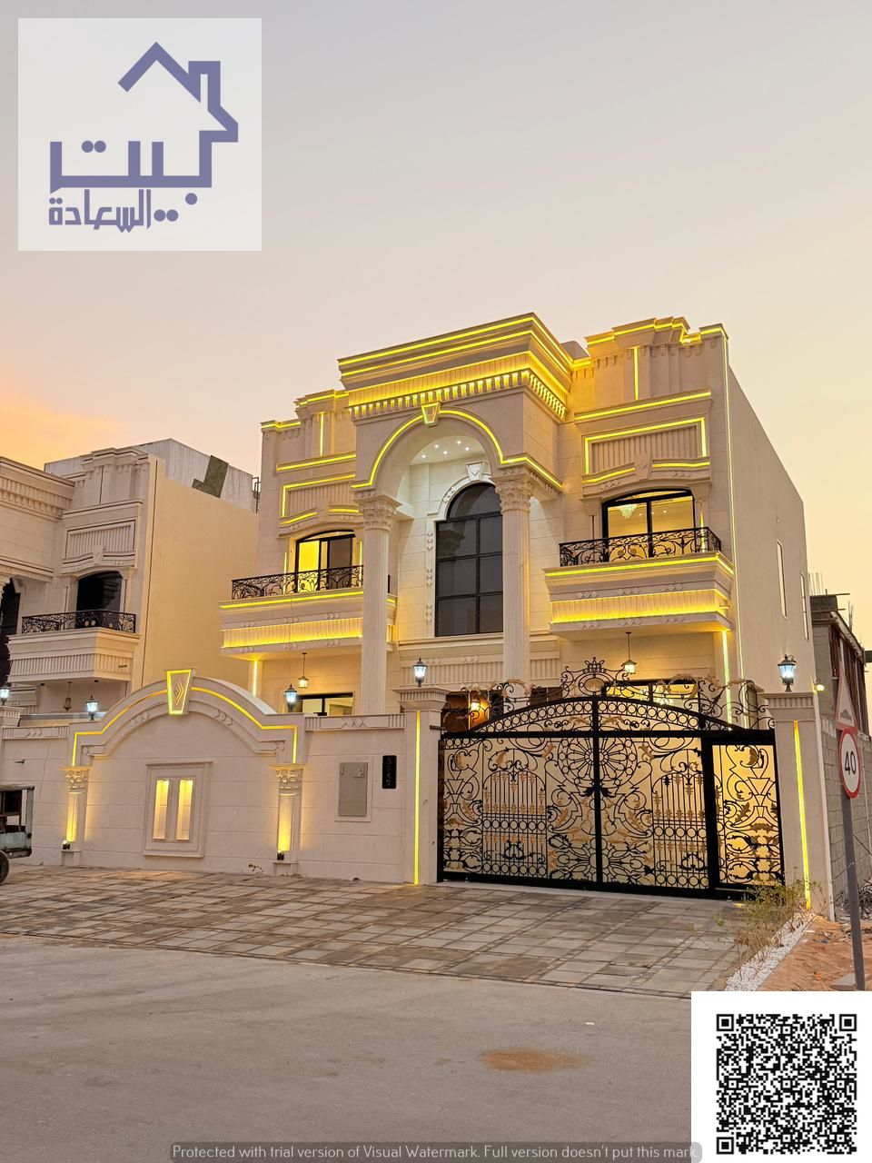 Classic deluxe villa, 2 floors + roof, 6 master bedrooms, 2 halls, large majlis, outdoor garden, near Sheikh Mohammed Bin Zayed Rd.