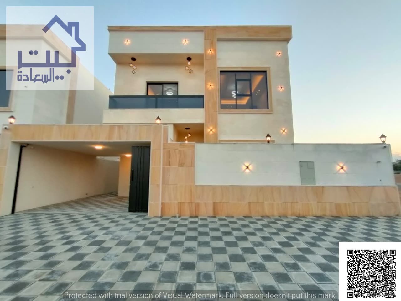 Modern VIP villa in Al Helio, Ajman, 2 floors + roof, 5 master bedrooms, central AC, inclusive fees, next to mosque, near Sheikh M. Bin Zayed Rd.