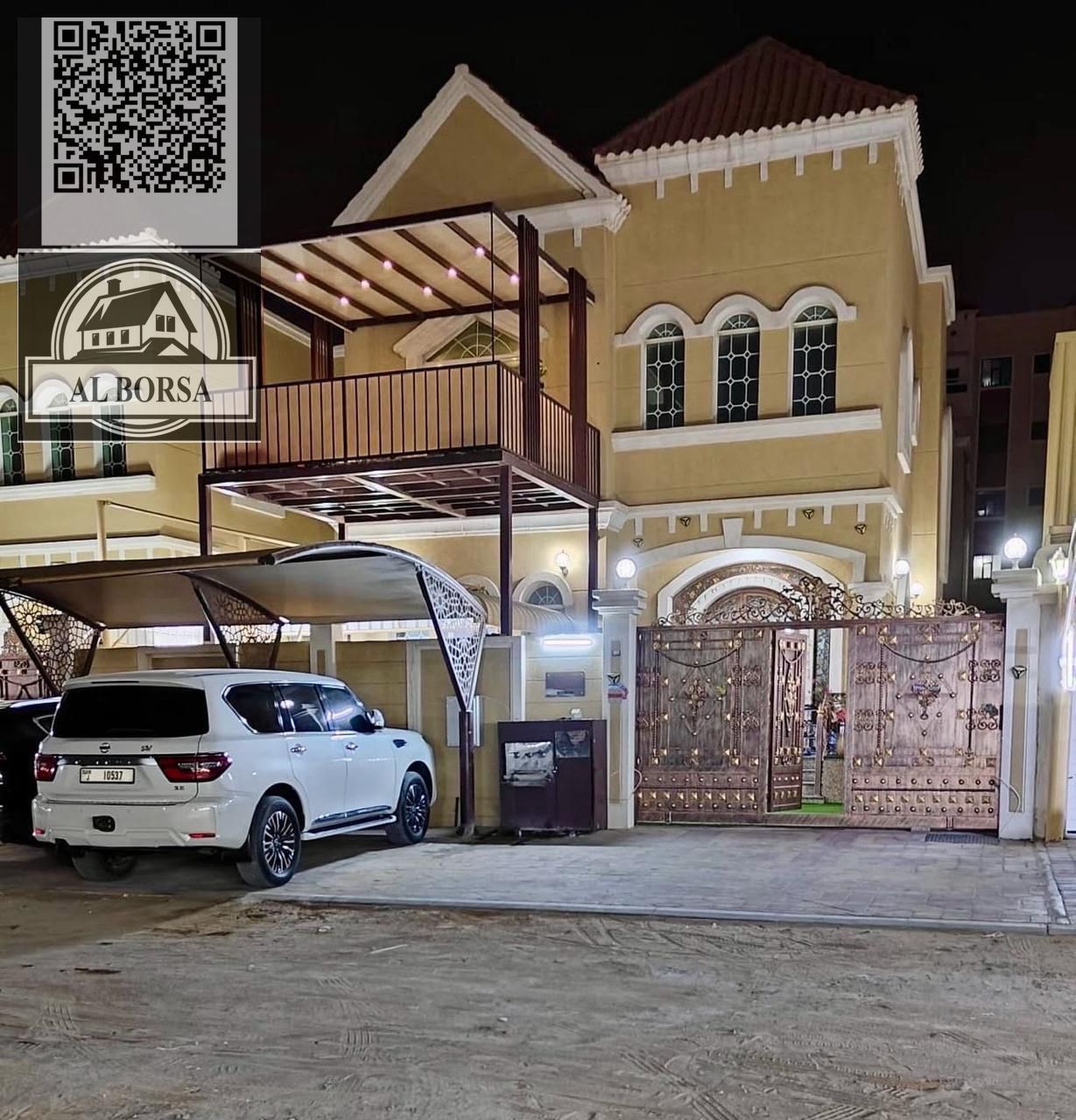 Villa for sale in Al Muwaihat 3, residential/commercial | Land area 3000 sq ft | 5 bedrooms + majlis + living room + maid's room | Children's playg