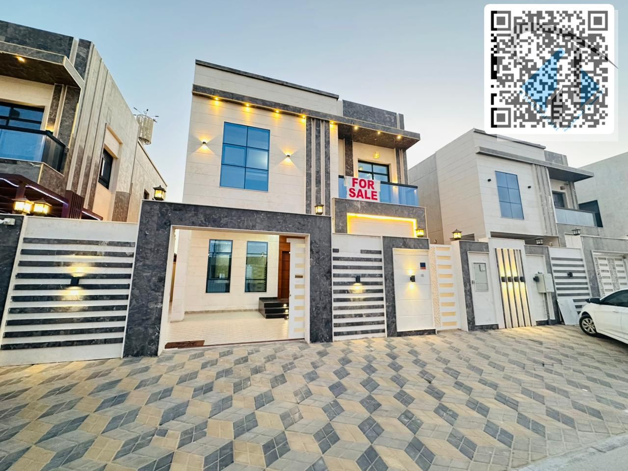 Villa for sale in Al Zahia area, 5 master bedrooms, including electricity, water and air conditioning