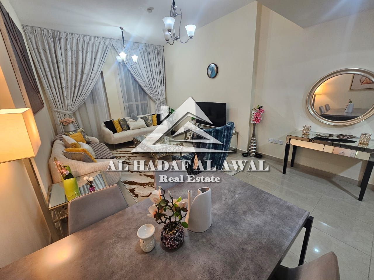 For monthly rent, a room and a hall in Al Khan area with free internet