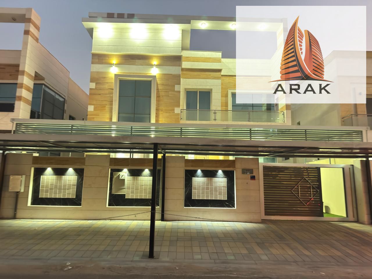 A villa for rent in the Al Yasmeen area, featuring a modern design and spacious interiors suitable for families seeking comfort and stability. The vil