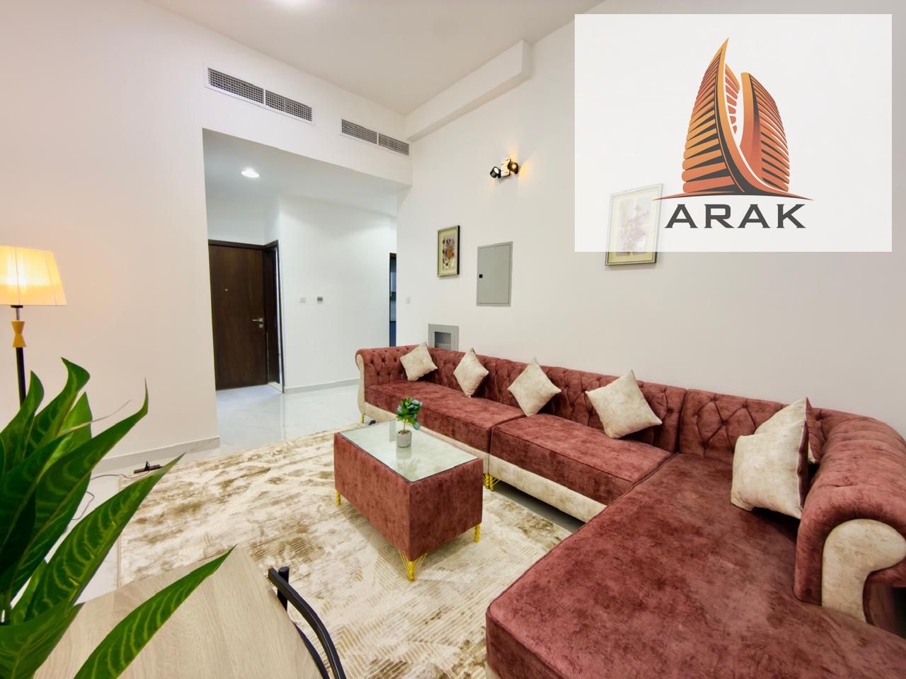 One-bedroom apartment for monthly rent in Ajman, Al Nuaimiya 2 Fully furnished with brand-new furniture Two bathrooms and central air conditioning