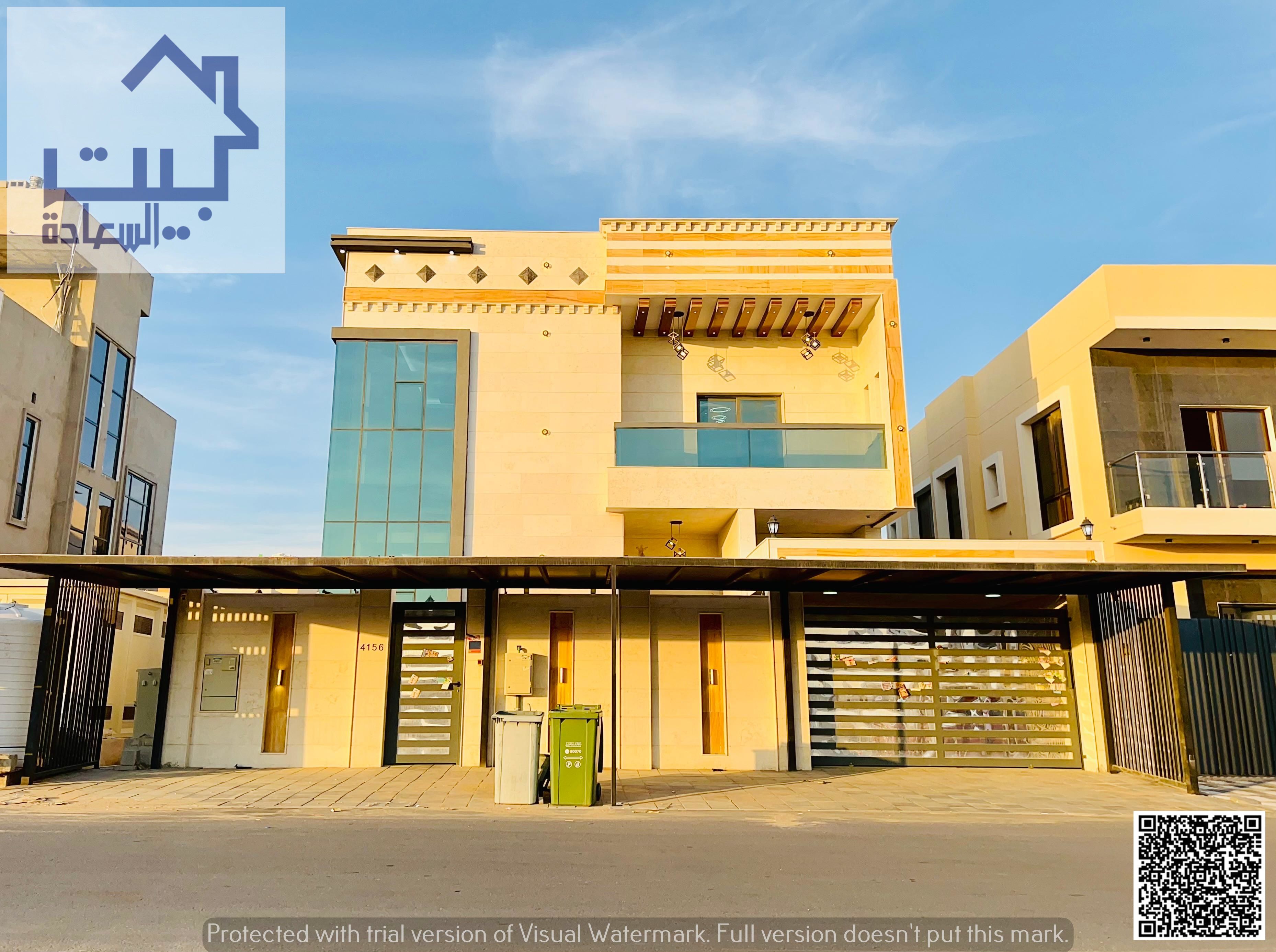 For rent: Modern villa in Al Yasmin, Ajman. First occupant, detached villa, prime location, stunning design, spacious, on main road, price