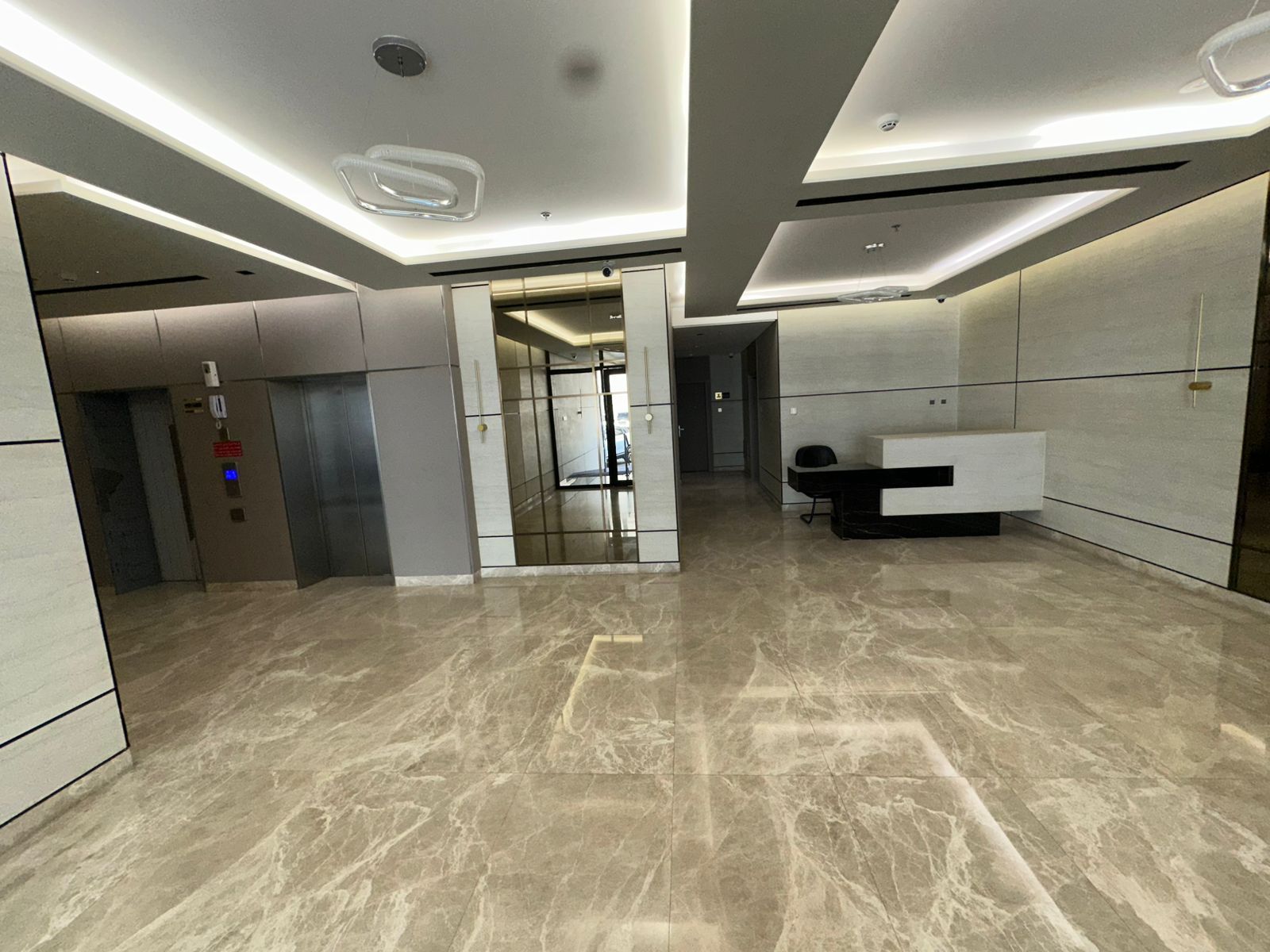One bedroom and separate living room, two bathrooms, balcony, second owner in Al-Jarf 2, open view of the main street