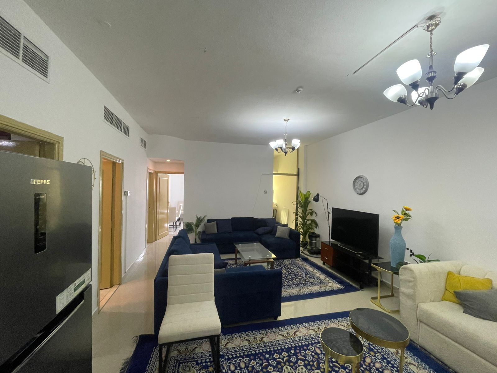 Apartment for sale in Al Taawun – Al Kinanah | Sharjah. 2BR hall with 2 bathrooms and small balcony, central AC, 90 sqm. Currently rented monthly AED