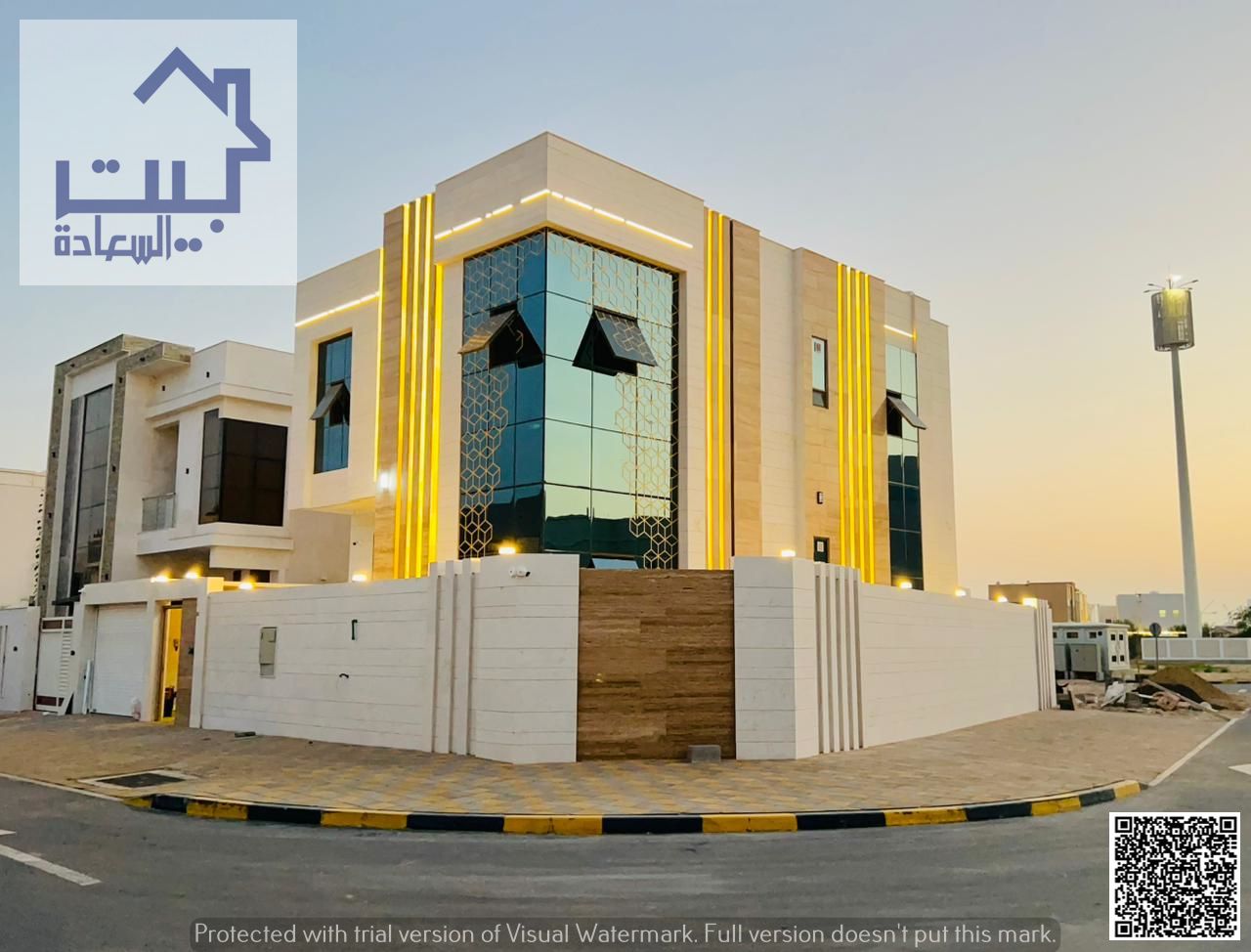 For sale: Al Zahia, Ajman corner villa on two streets, key-ready. Includes water, electricity, AC, plus registration & ownership fees