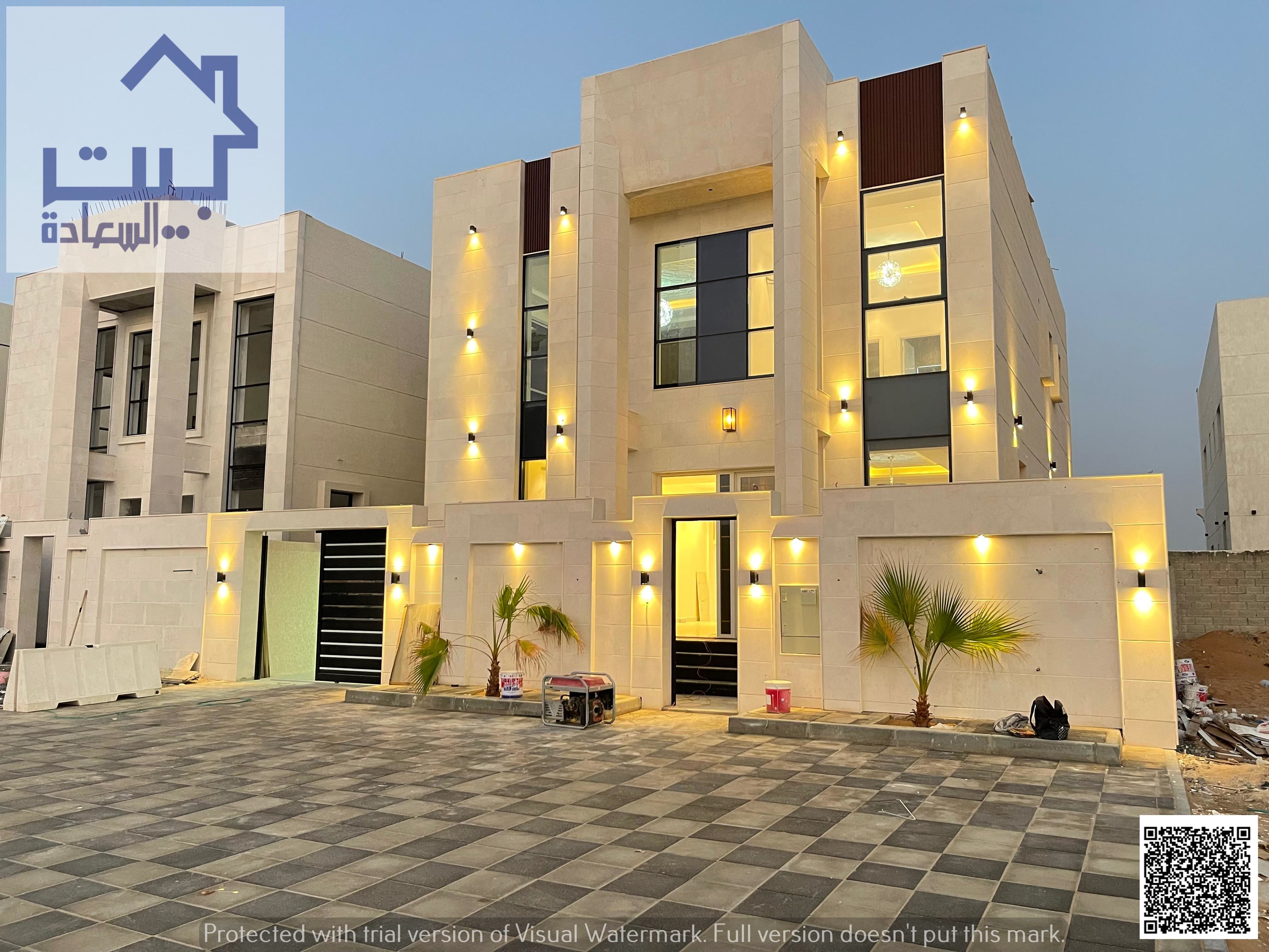 Modern villa for rent in Al Helio 2, first occupancy, ready to move in, on the main road, opposite Fam Tower, large setback, very attractive price.