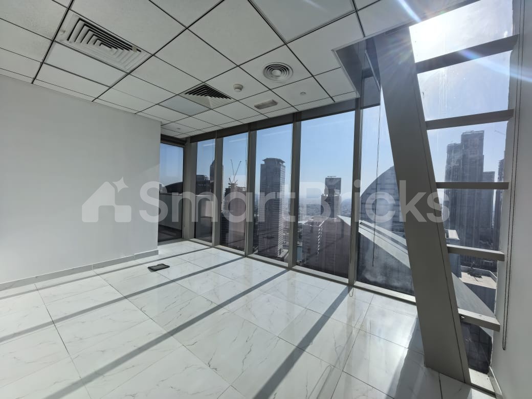 Spacious Fitted Office | 1,900.48 Sq Ft | Glass Partitions & Balcony | Prism Tower, Business Bay