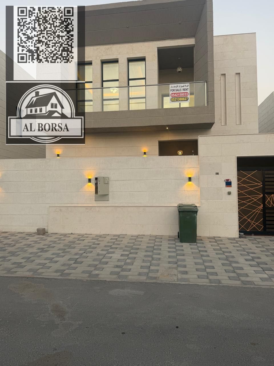Luxury villa for rent in Al Yasmin | Super Deluxe finishing | 5 master bedrooms + living room + majlis + maid's room + preparation kitchen | 100,00