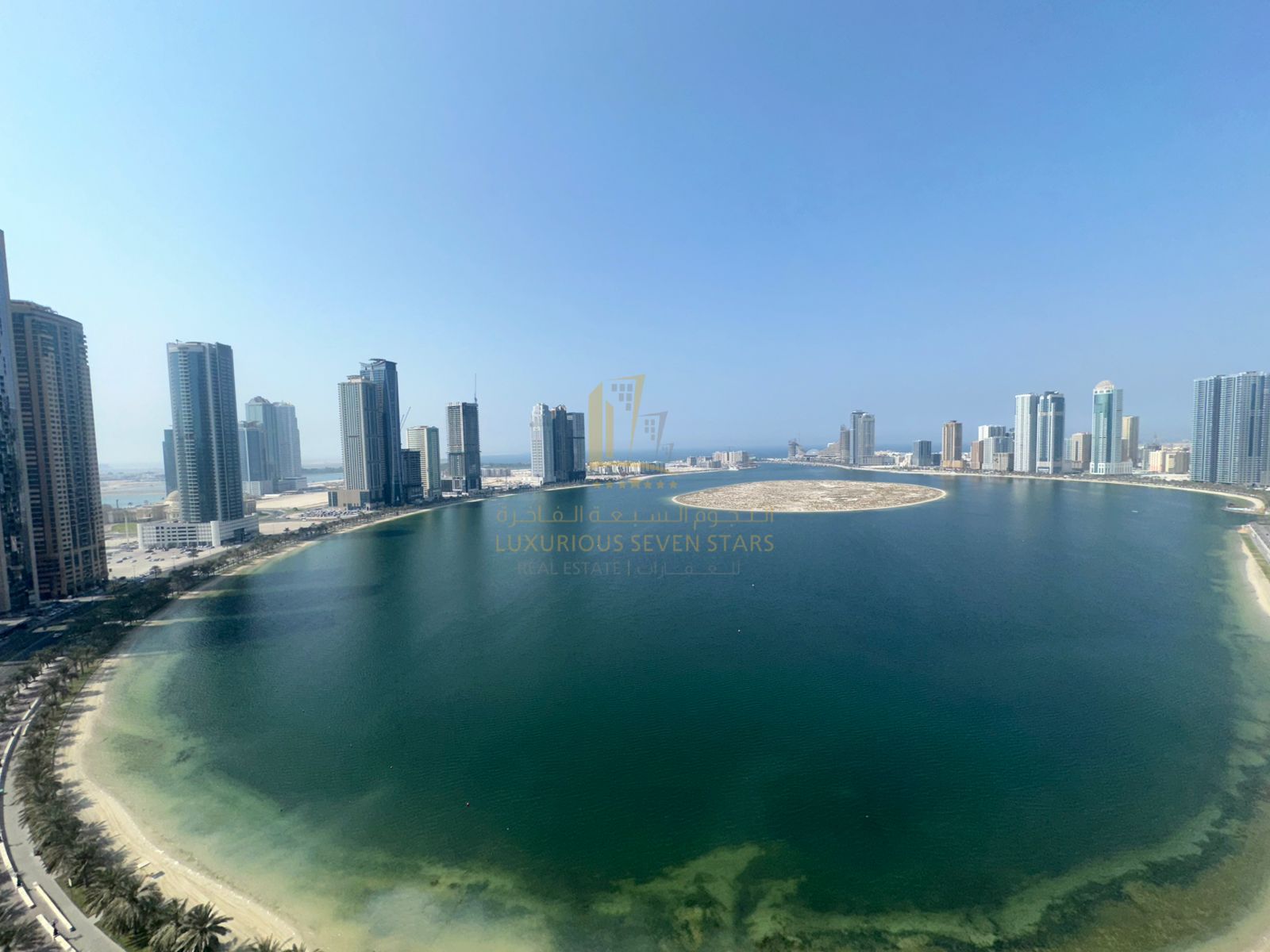 Apartment for sale in Al Waha Residences luxurious tower on the first row of the lake