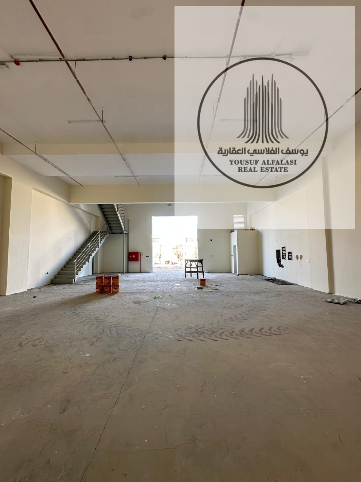 Warehouses for annual rent in Al Jurf Industrial 3, 3,800 sqft with mezzanine, 50 kW power, prime location, booking available now.