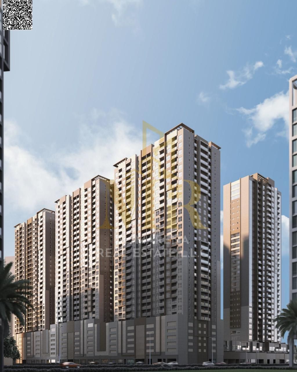 Studio apartment on the 17th floor with direct sea and city views, attractive price, and flexible installment plan