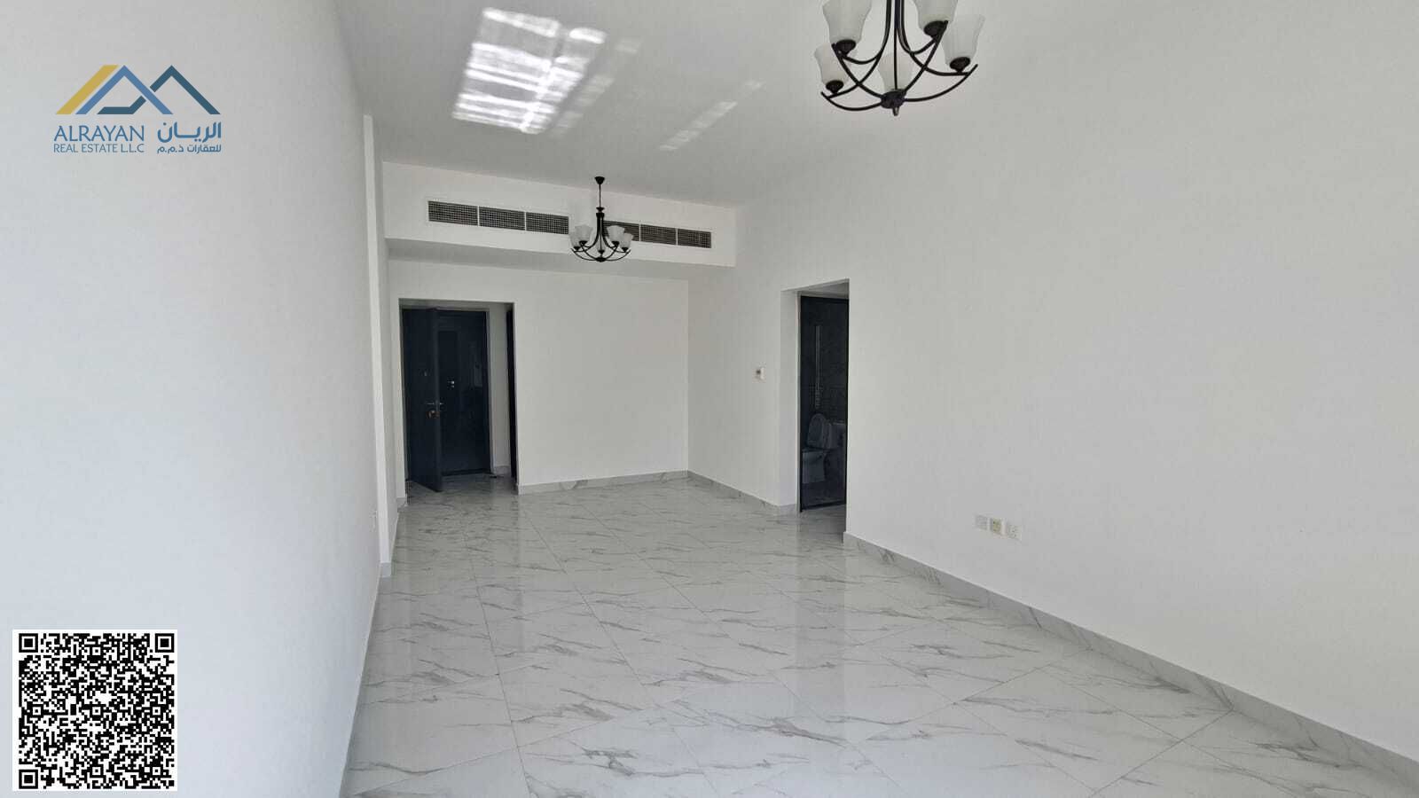 Two-bedroom apartment with a living room and three bathrooms for rent in Al Rawda 3, Sheikh Ammar Street.