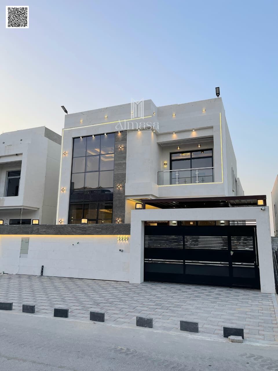 Modern luxury villa for sale - Helio 2, Ajman - Ground floor + First floor + Roof - Luxury finishes