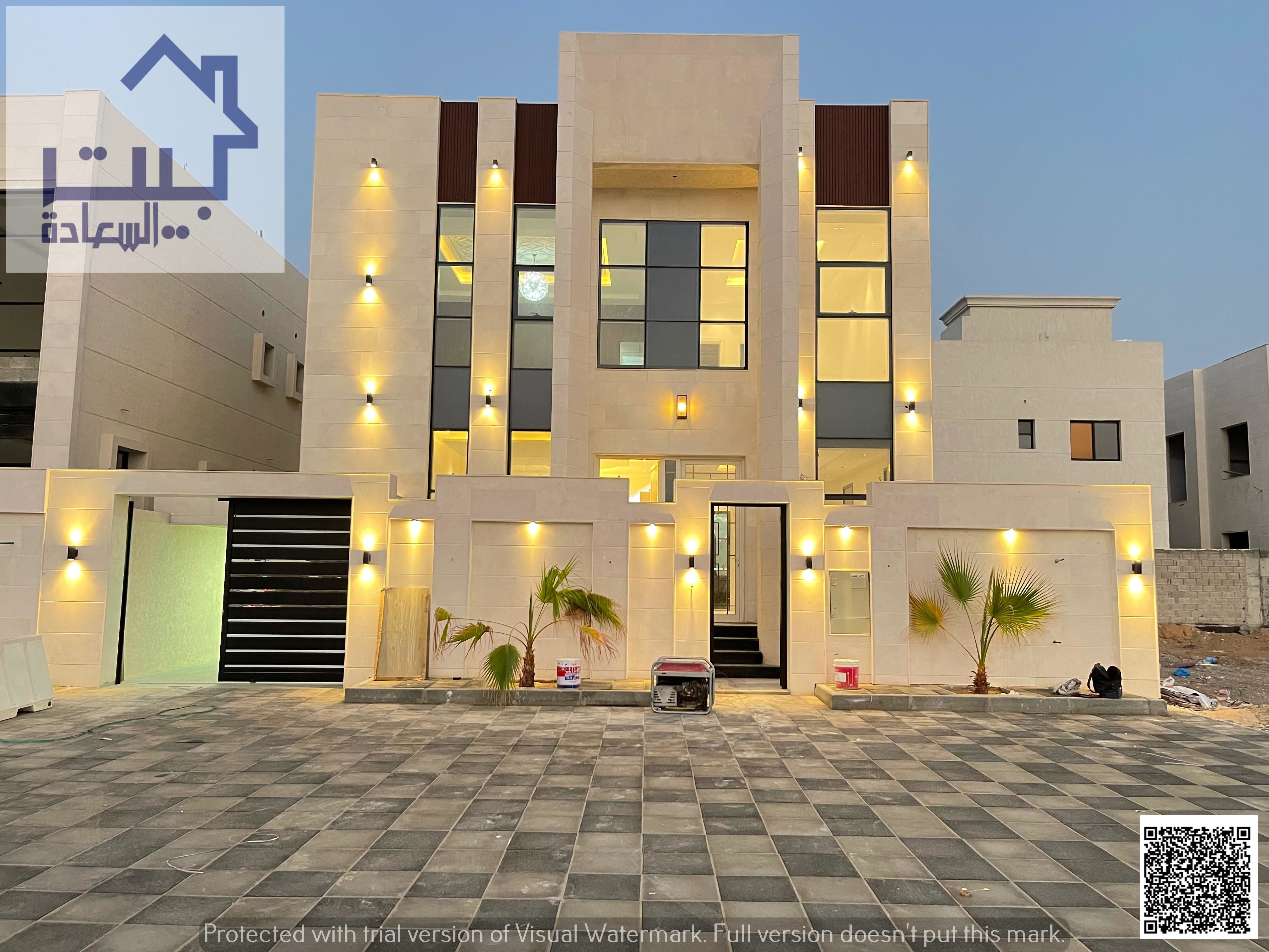 Modern villa for rent in Al Helio 2, first occupant, ready to move in, on the main road, opposite Fam Tower, large setback, great price.