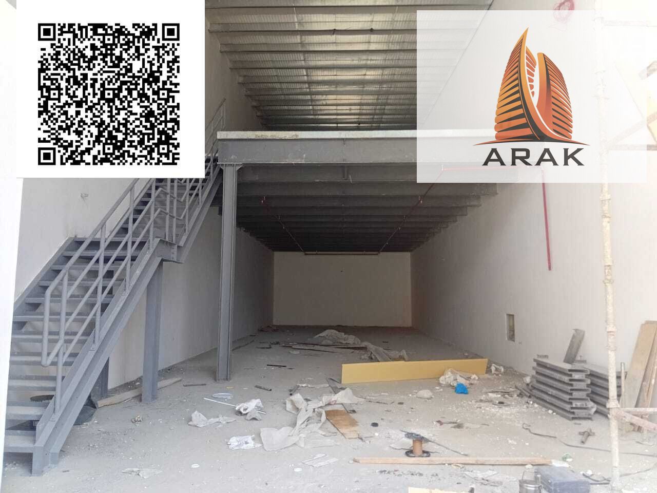 For Annual Rent – Warehouse in Al Jurf Industrial 3 • Type: Warehouse with Mezzanine • Size: 3000 sq. ft • Mezzanine: Existing + second mezzanine ins