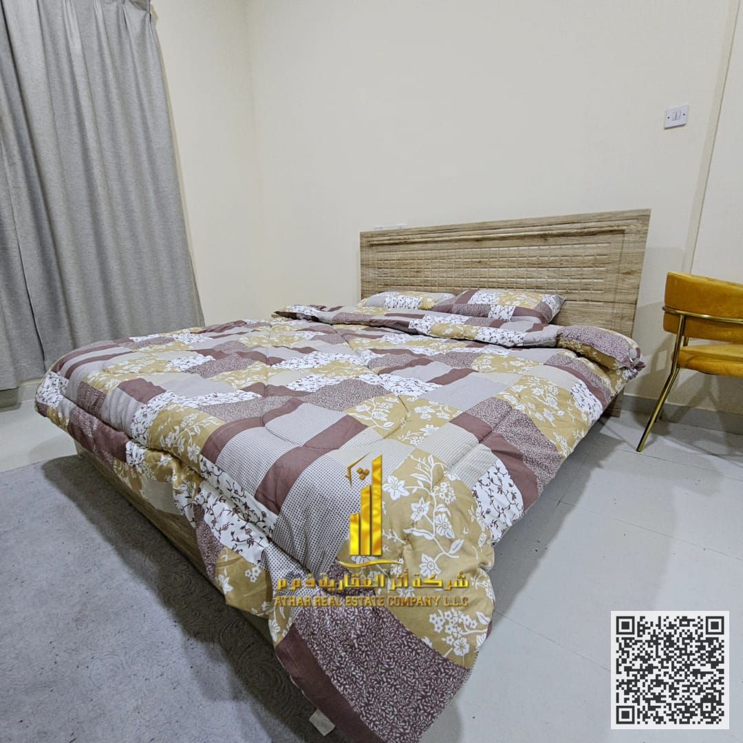 Furnished semi-detached kitchen studio with high-end, brand-new furniture for monthly rent in Ajman - Al Rawda 2 - Sheikh Ammar Street