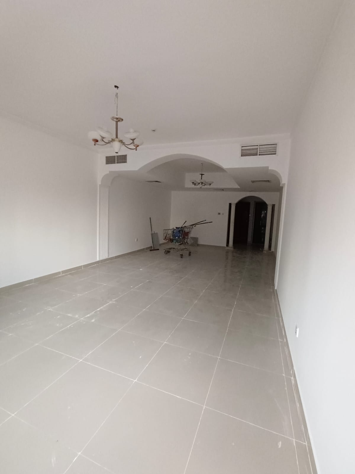 Luxury 3-bedroom apartment with a spacious reception hall, additional family lounge, and maid’s room in Al Taawun Free central AC, 3 bathrooms, towe