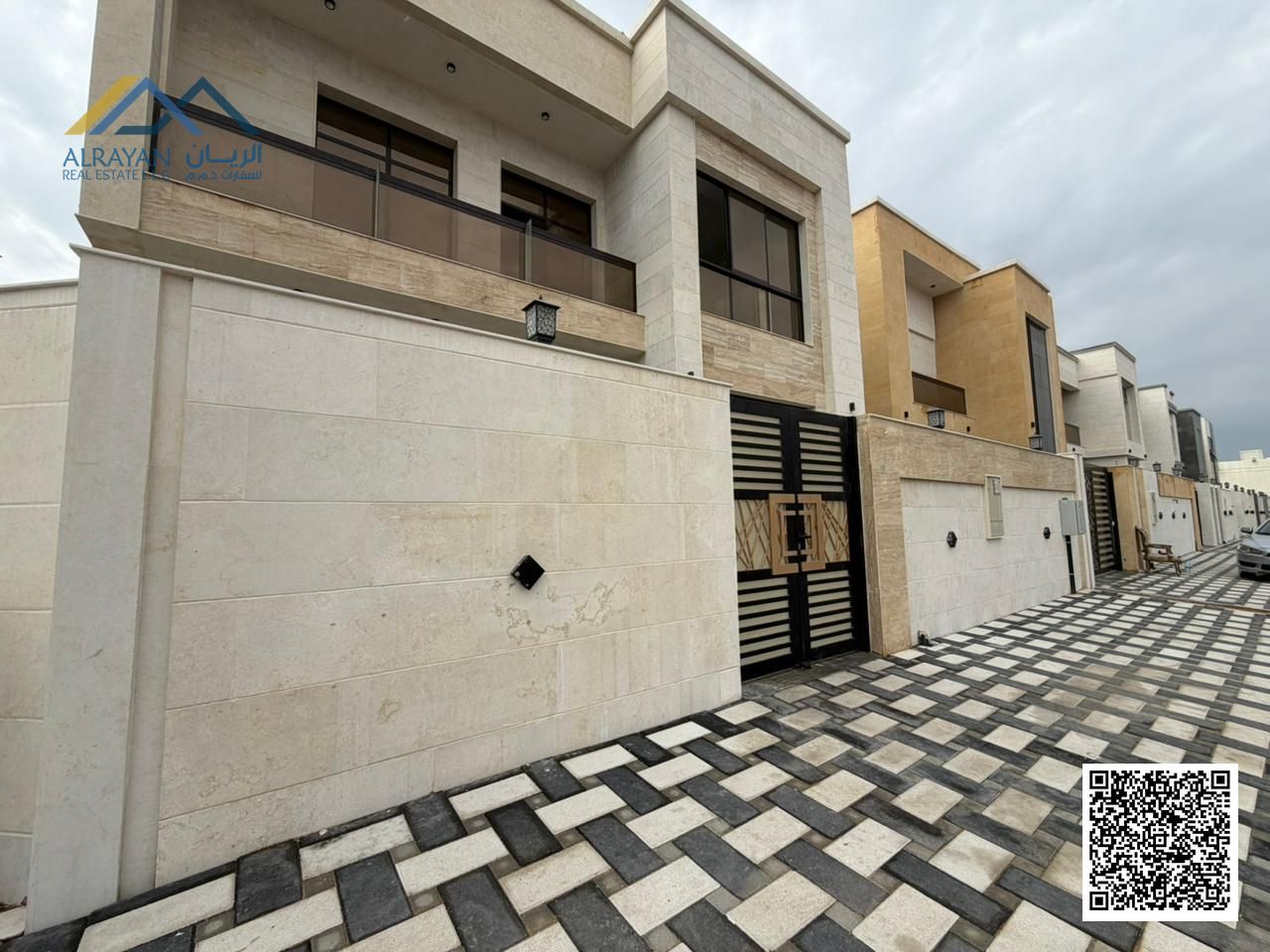New villa for sale in Al Yasmin area, including registration and ownership fees, freehold ownership.