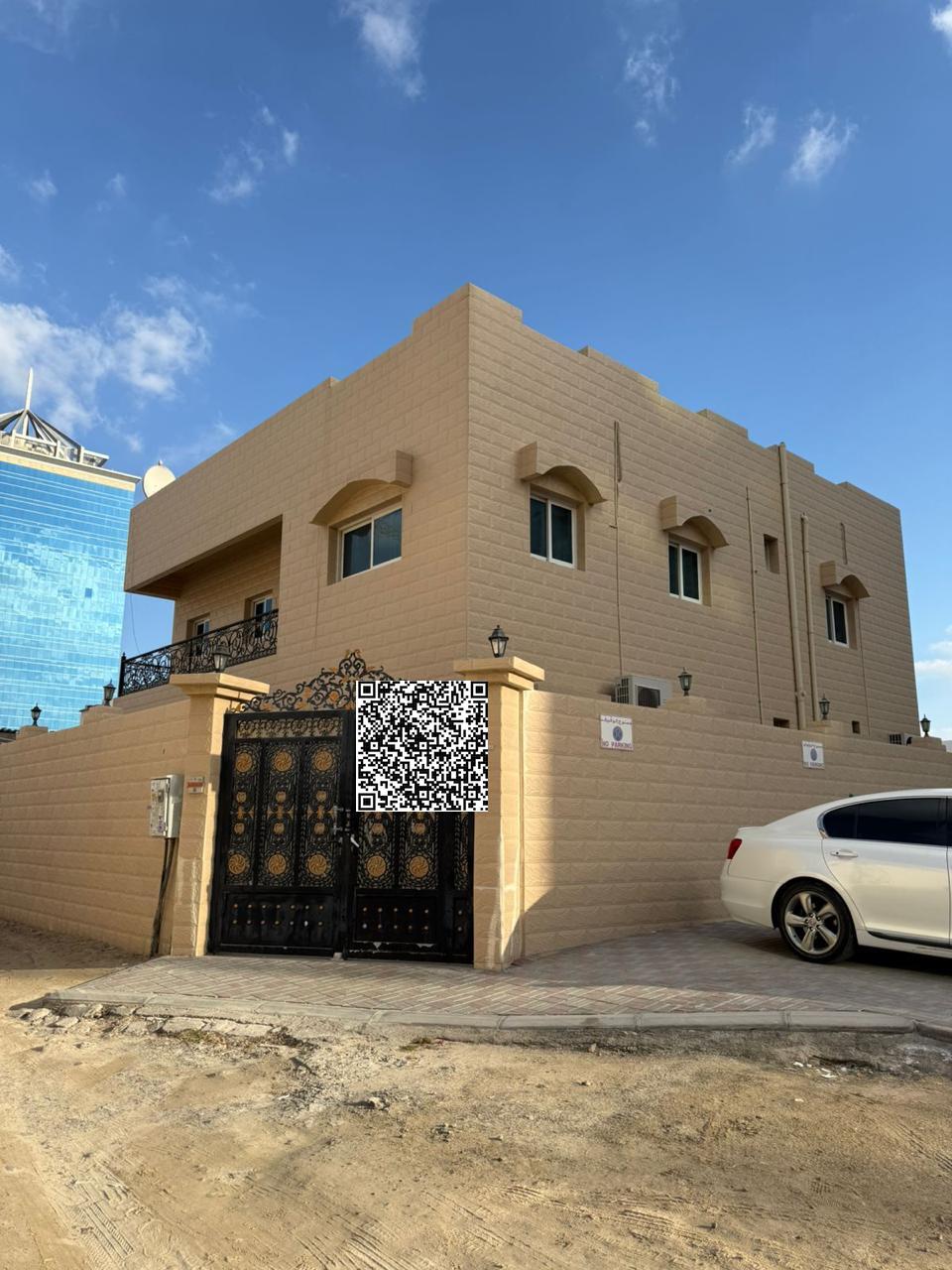 Shared family villa, 7 bedrooms, 6 bathrooms, Al Bustan, Ajman. Brand new. Annual rent AED 150,000.