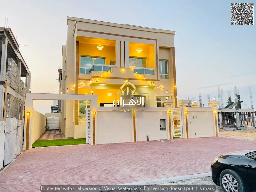 Distinctive villa in Al-Haliyo 2 | Land area 3014 sq ft | 5 master bedrooms + living room and majlis + swimming pool | Price includes registration and