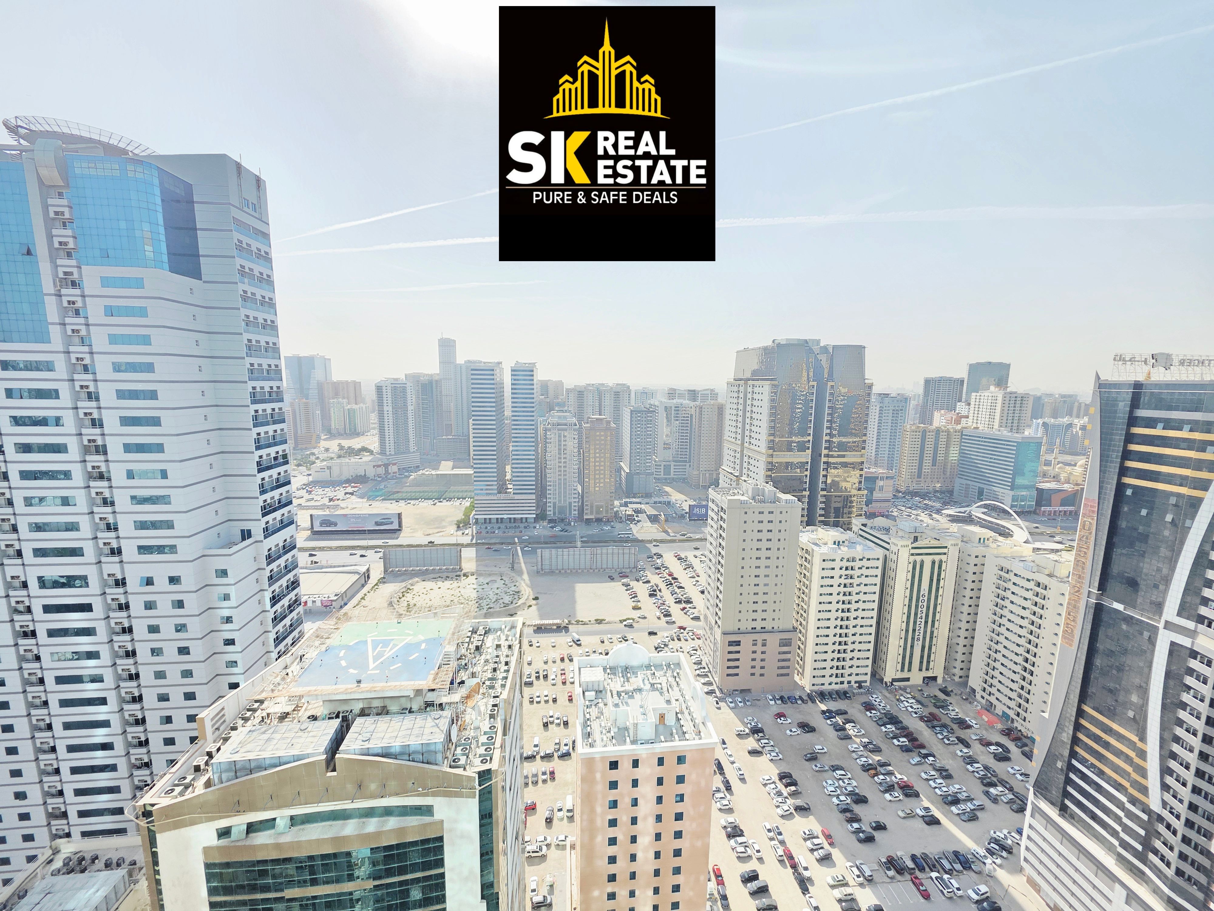 LUXRIOUS STUDIO APARTMENT WITH BALCONY / EASY EXIT TO DUBAI / GYM POOL FREE