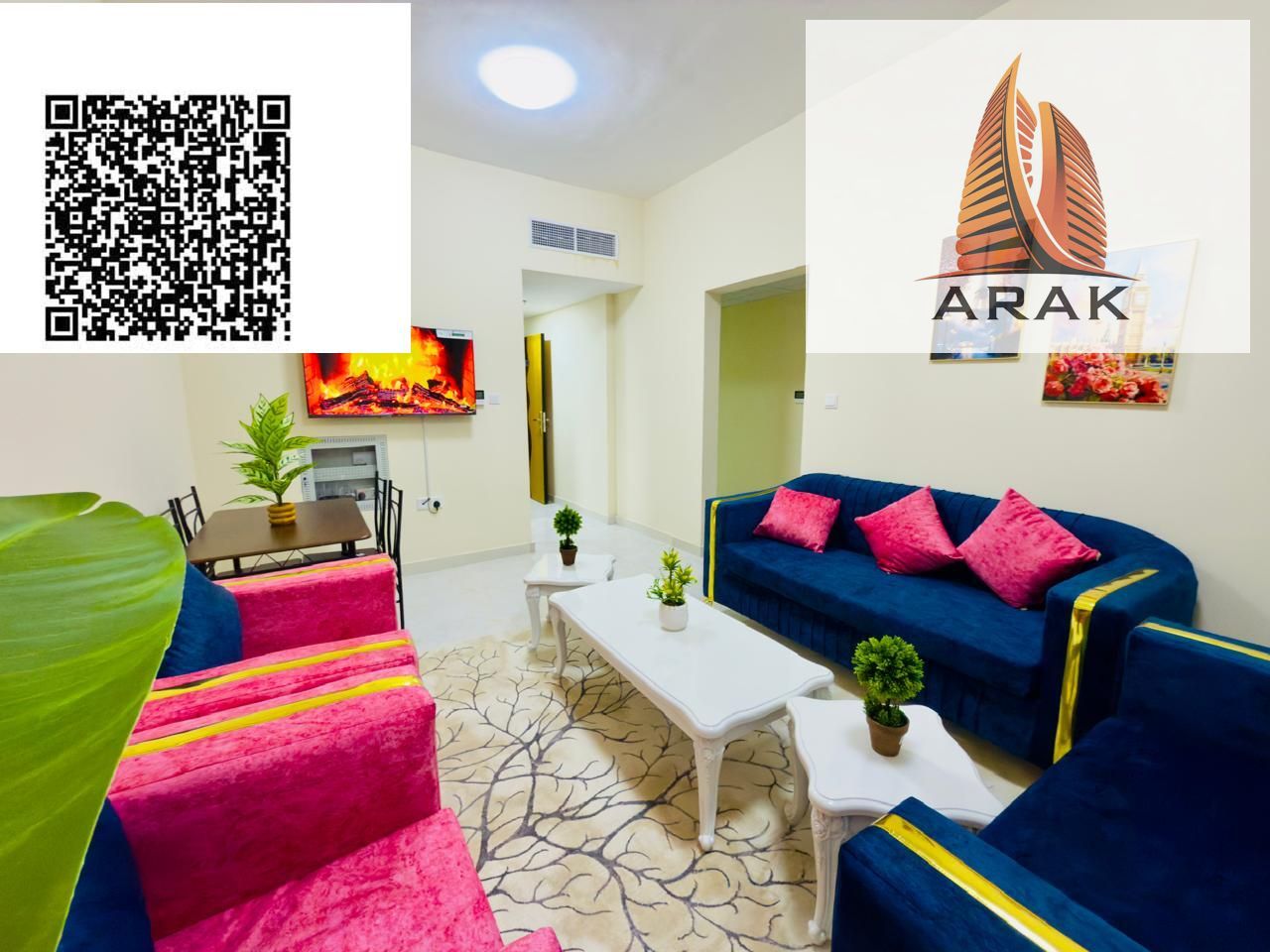 A two bedroom apartment with living room for monthly rent in Ajman