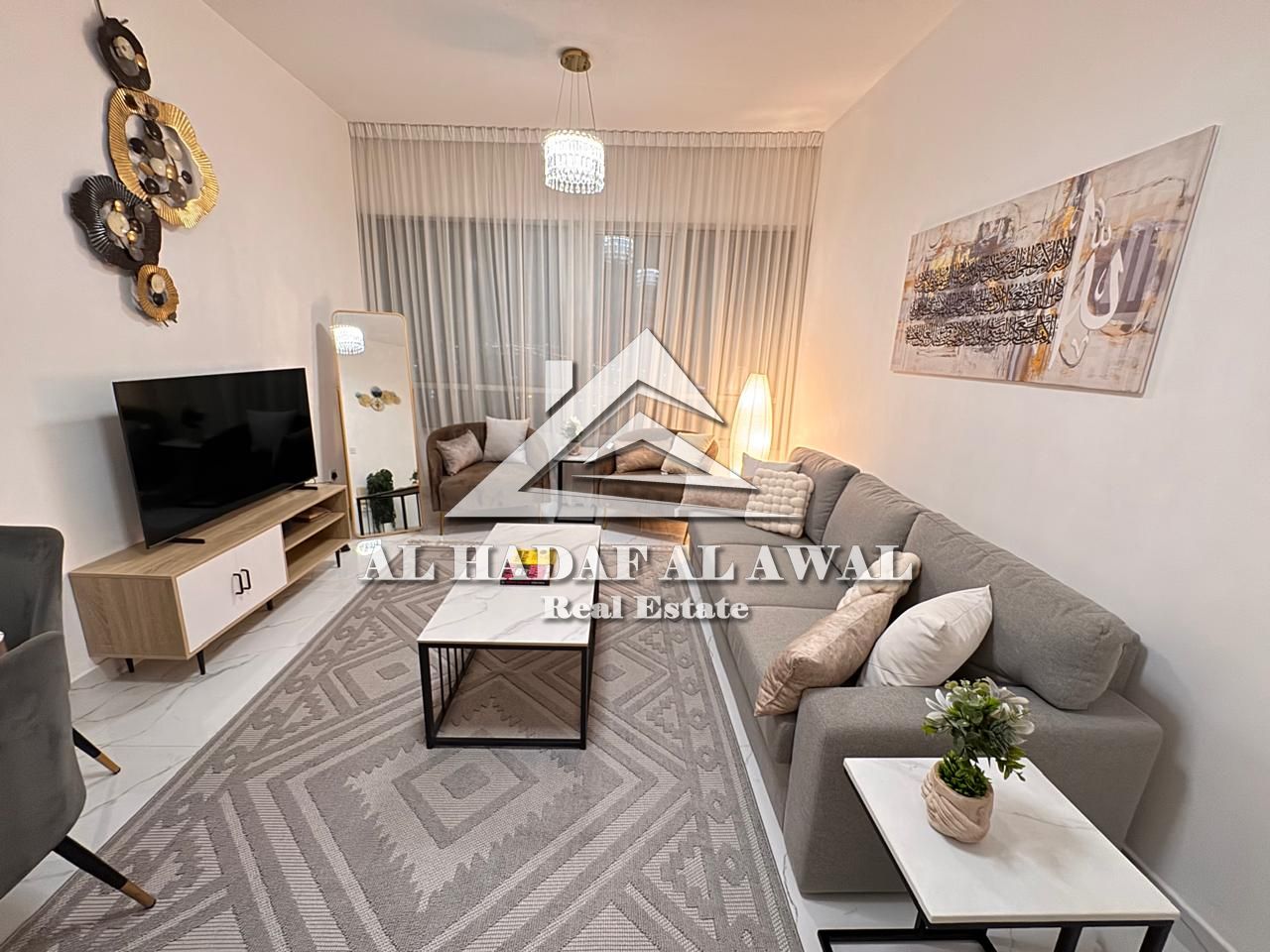 For monthly rent: one bedroom and a hall in Al khan with free internet