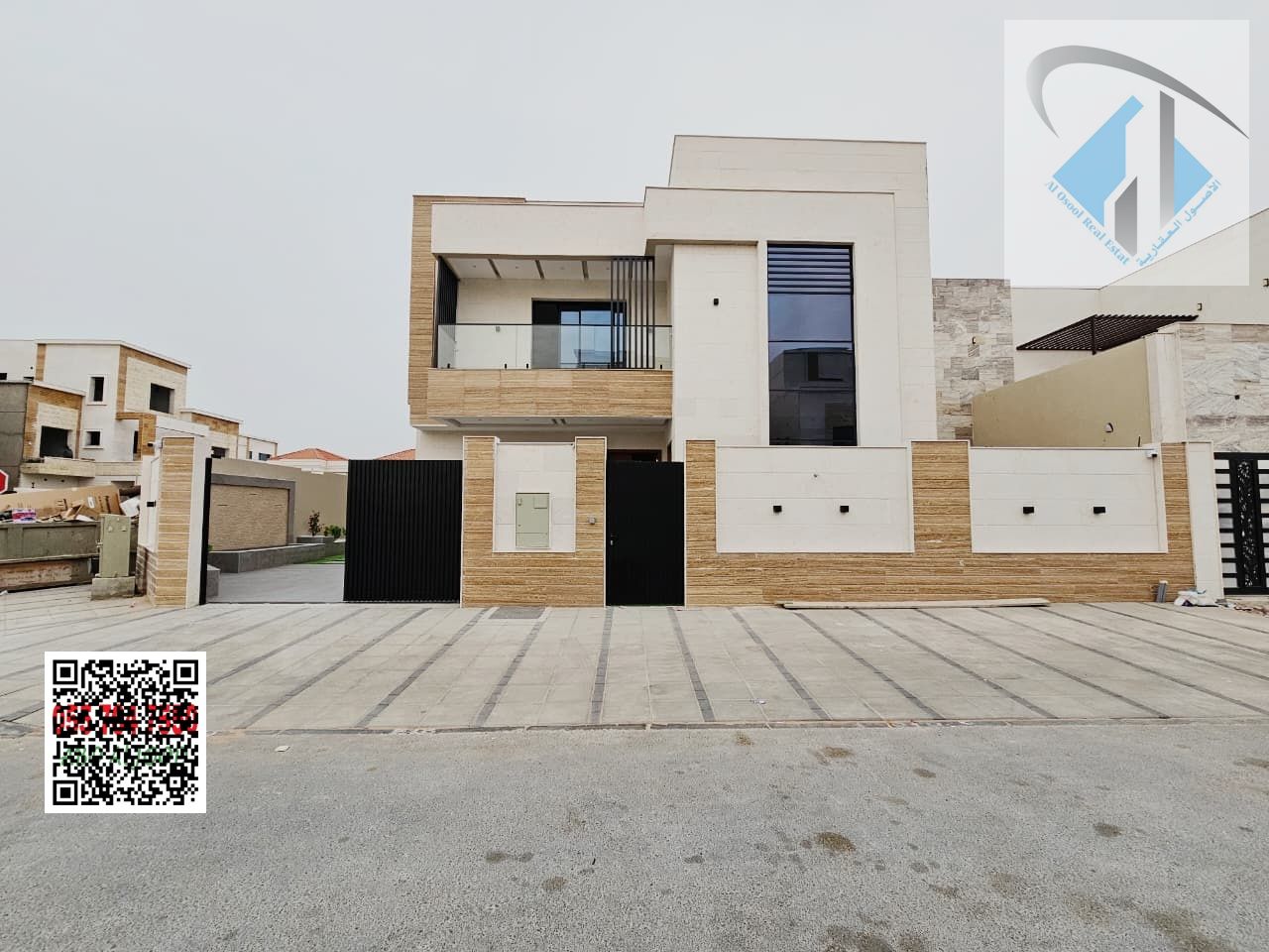 Luxury modern villa for sale, corner location on two streets, two floors and a roof, central air conditioning, high-end finishes, freehold ownership f
