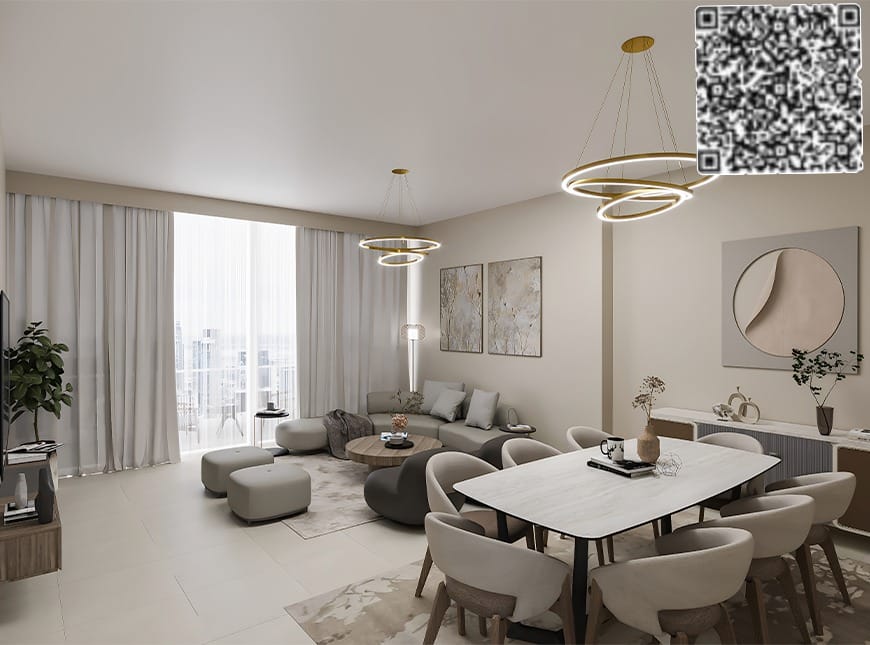 Own a luxury apartment — one bedroom and a living room with a modern design and high-end finishes — in Al Waha Towers 3, one of the most prominent re