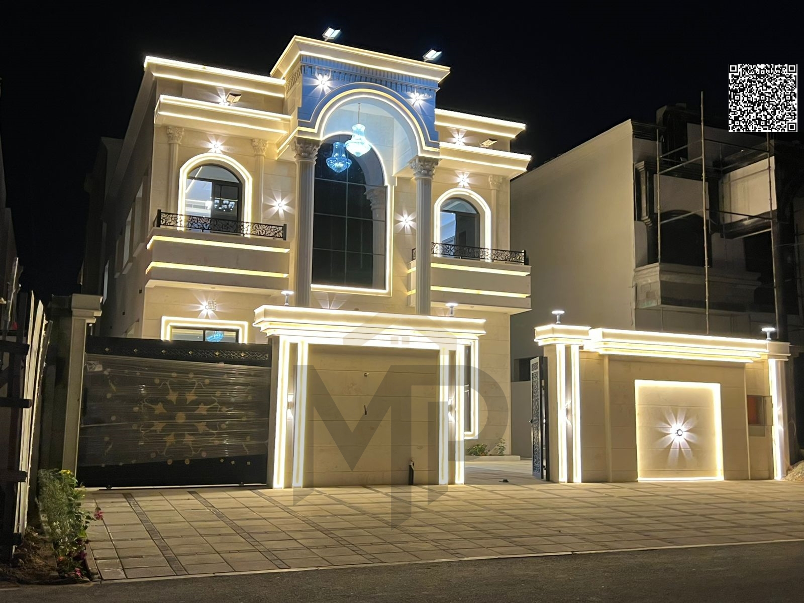 Luxurious villas in Ajman with a classic design, consisting of two floors and a roof, at a price that includes registration fees.