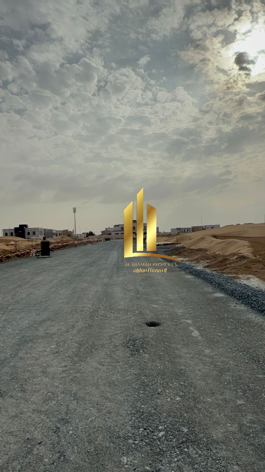 Commercial land for sale in Sharjah, Al Zubair Al Rahmaniyah area, on a main road. Freehold ownership for Arab nationals.