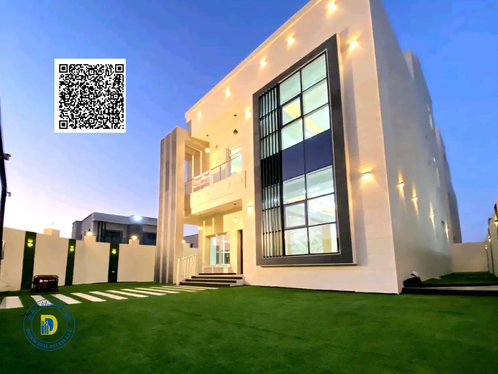 Corner villa for sale, large area, modern finishing, in Al Zahia area, at an attractive price