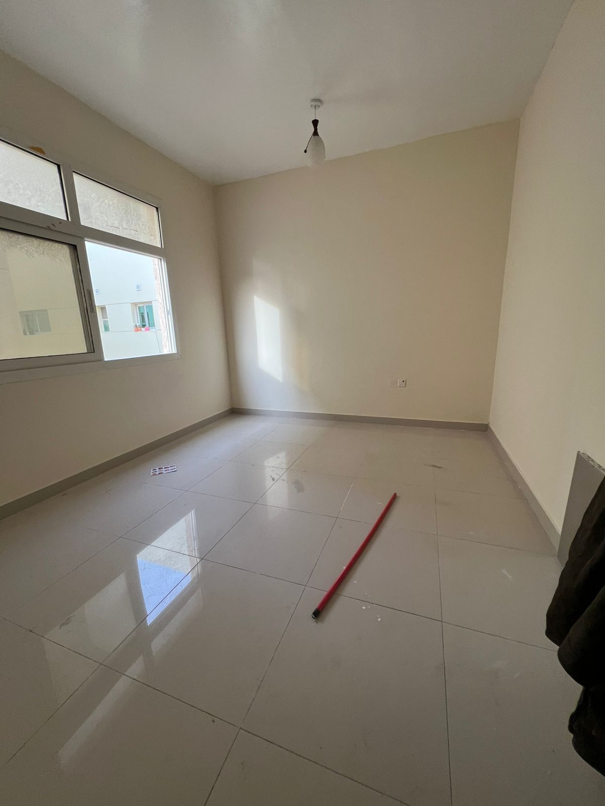1BR hall apartment in Al Qulayaa, family only, rent 27,000 AED, 4 cheques, ready to move in.