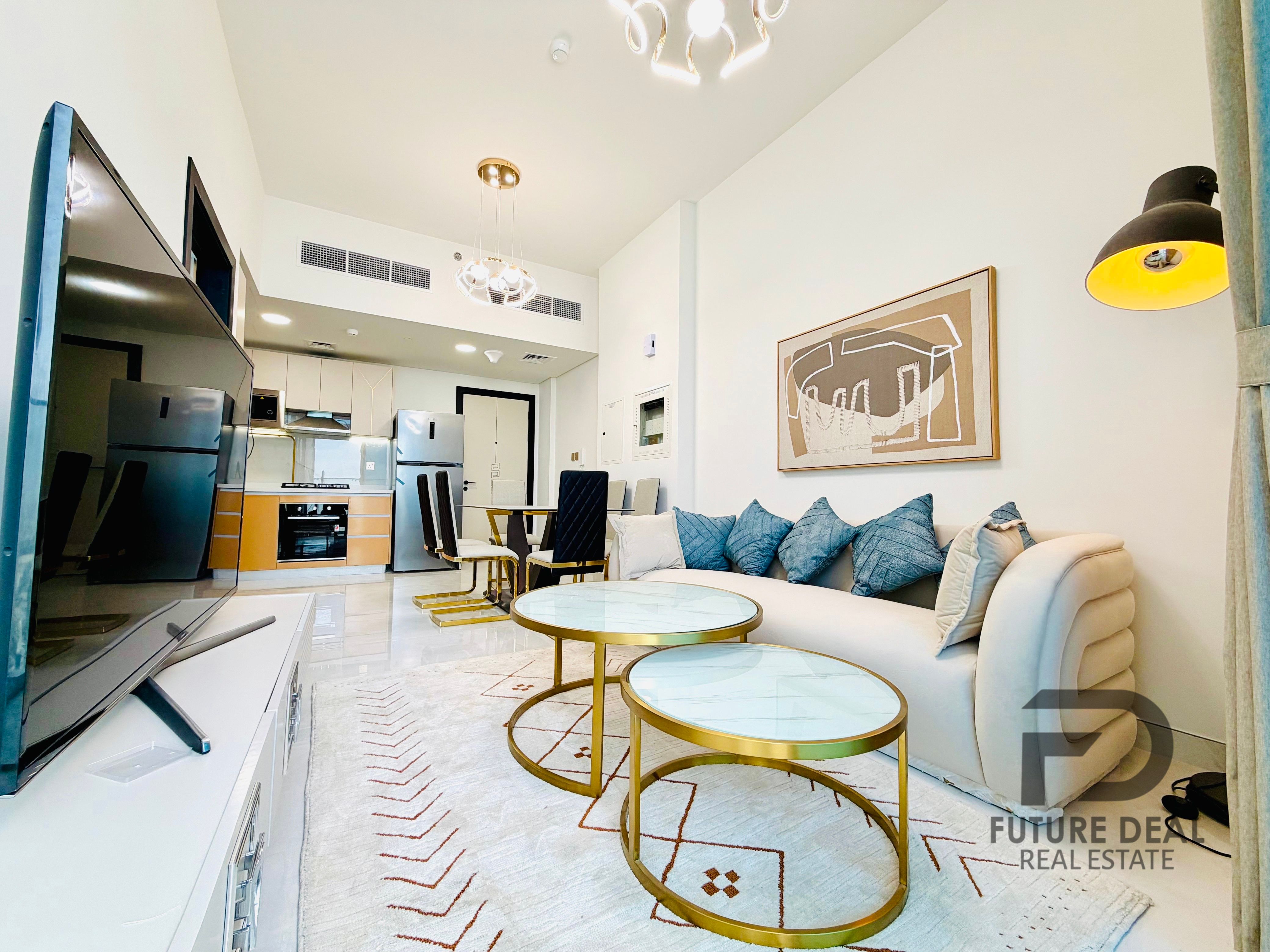 Fully Furnished 1BR | High Floor | Balcony | Brand New | 3 Views Miracle Garden -Burj Khalifa - Burj Al Arab